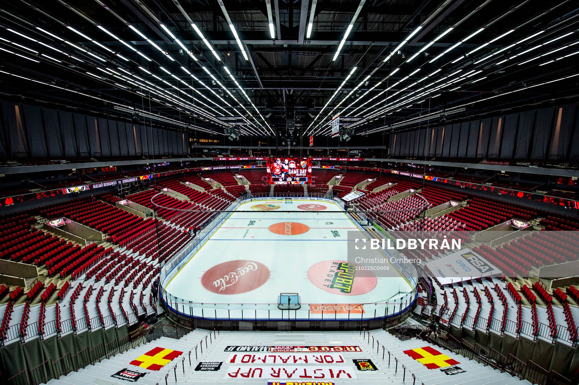 Malmö arena innan ishockeymatchen i SHL mellan Malmö