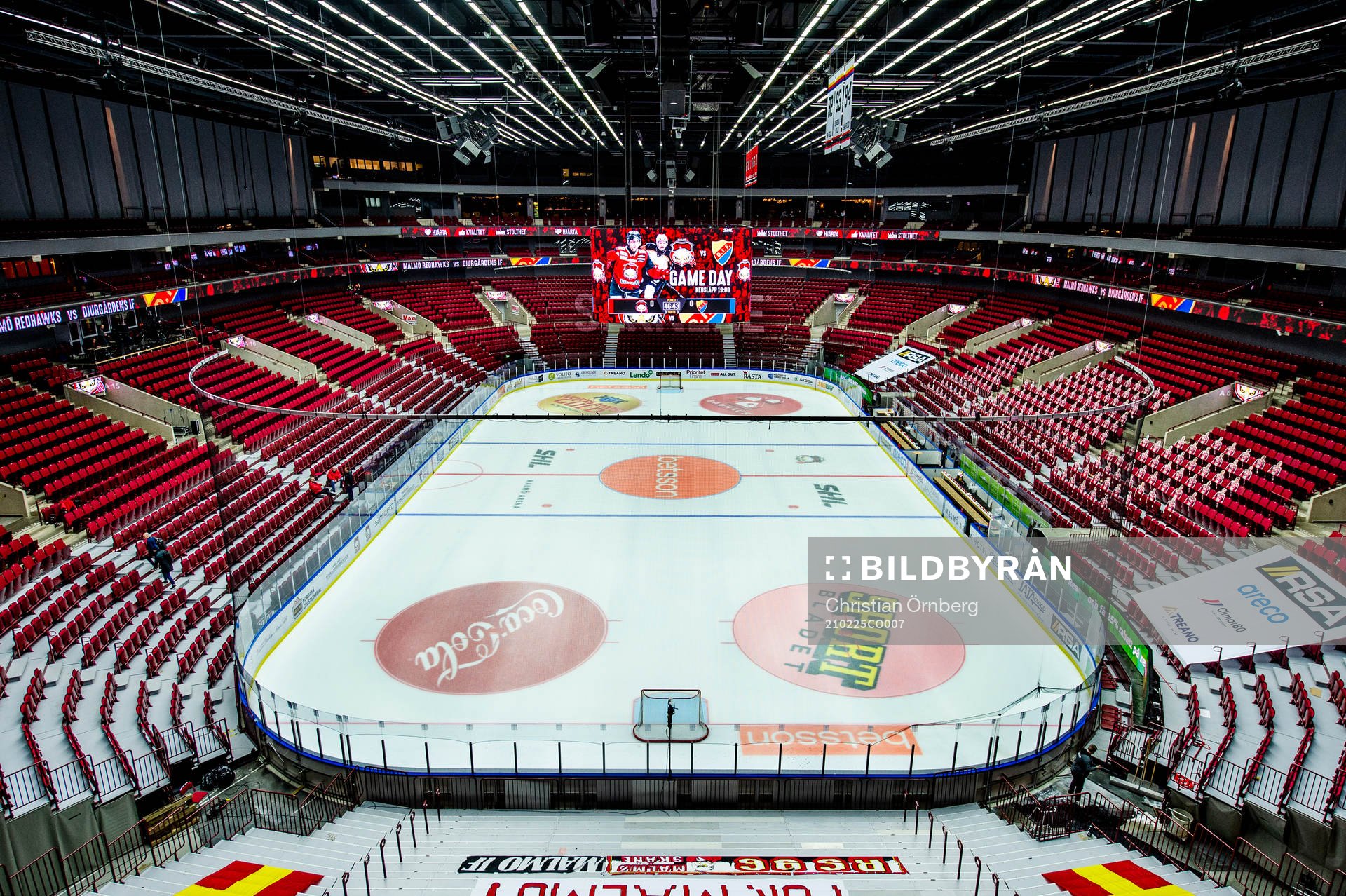 Malmö arena innan ishockeymatchen i SHL mellan Malmö