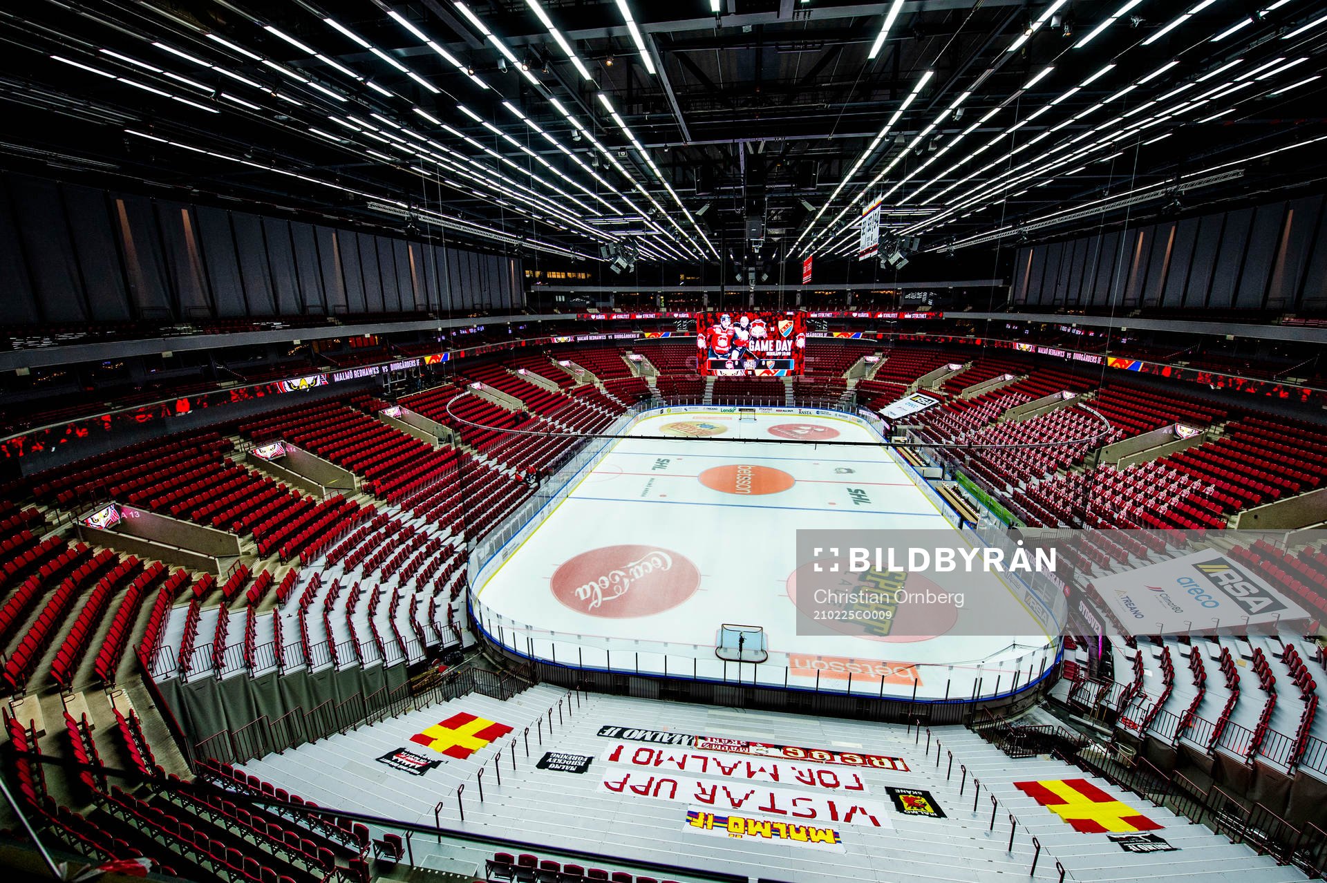 Malmö arena innan ishockeymatchen i SHL mellan Malmö