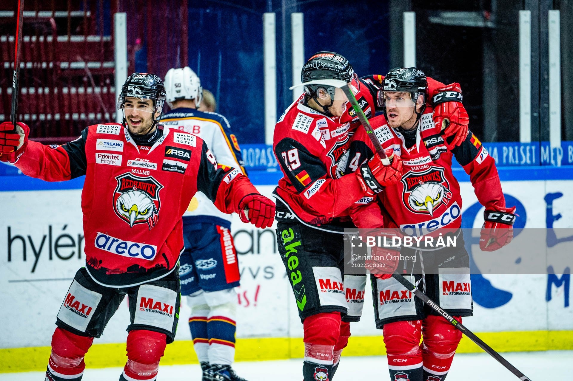Malmö Redhawks Joseph Veleno, Eric Engstrand och Adam