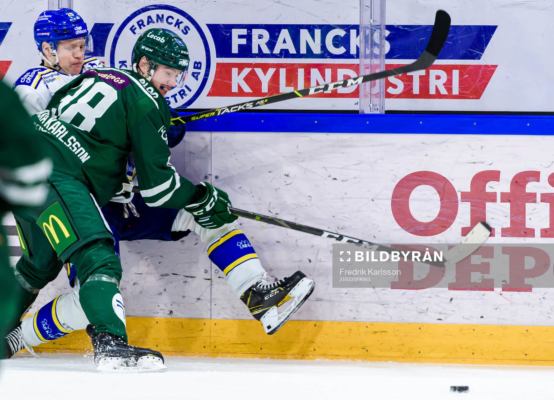Leksands Emil Heineman och Färjestads Jakob Forsbacka