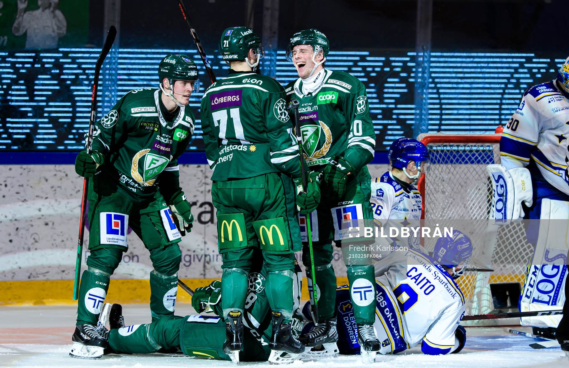 Färjestads Carl Jakobsson, Jesse Virtanen, Olle Lycksell