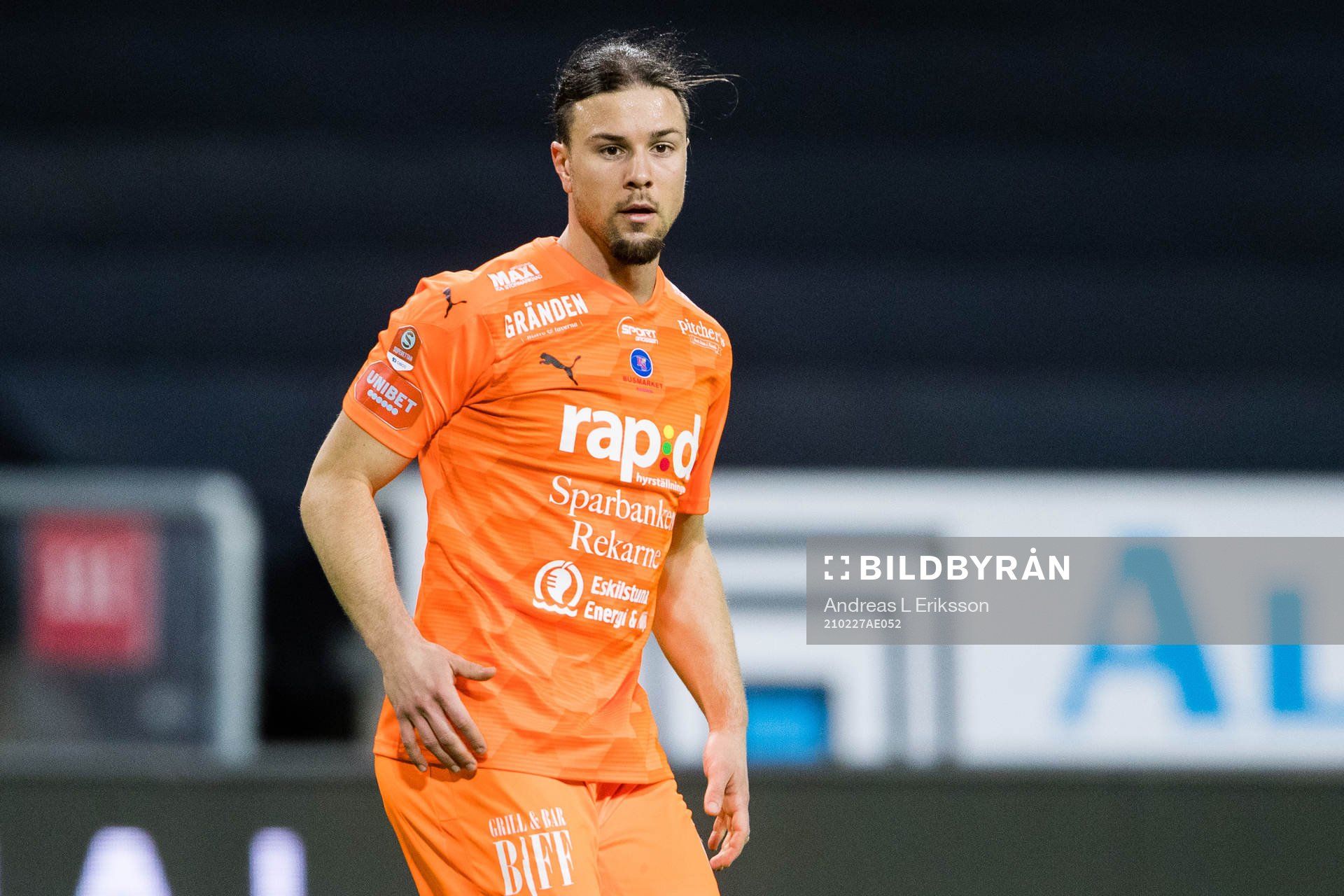 AFC Eskilstunas Abdulkarim Mammar Chaouche under fotbollsmatchen i Svenska Cupen mellan AIK och AFC Eskilstuna den 27 februari 2021 i Stockholm. 