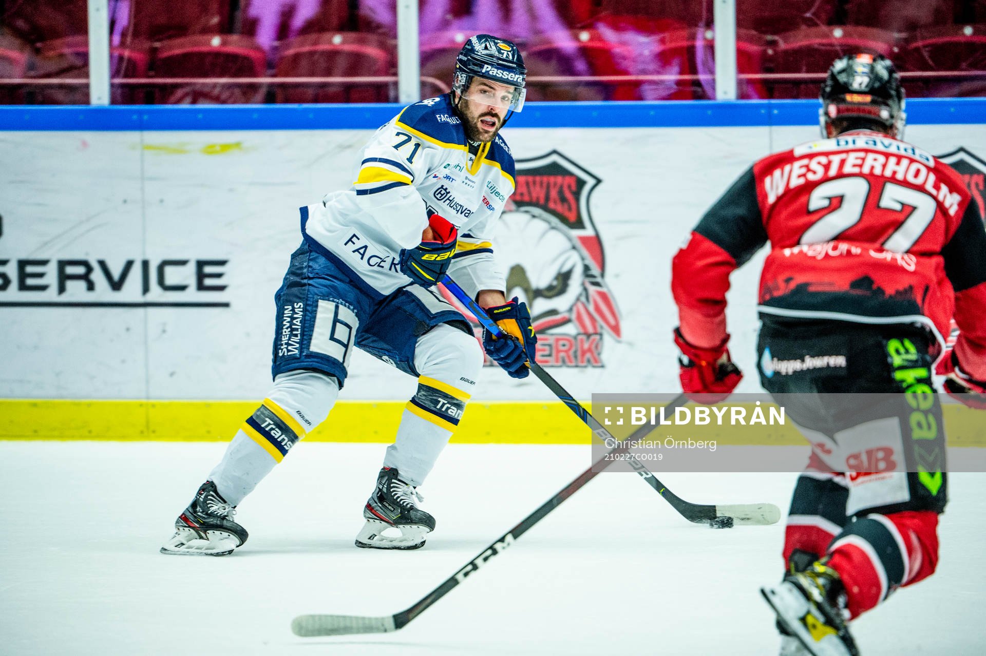 s Linus Fröberg mot Malmö Redhawks Ponthus Westerholm