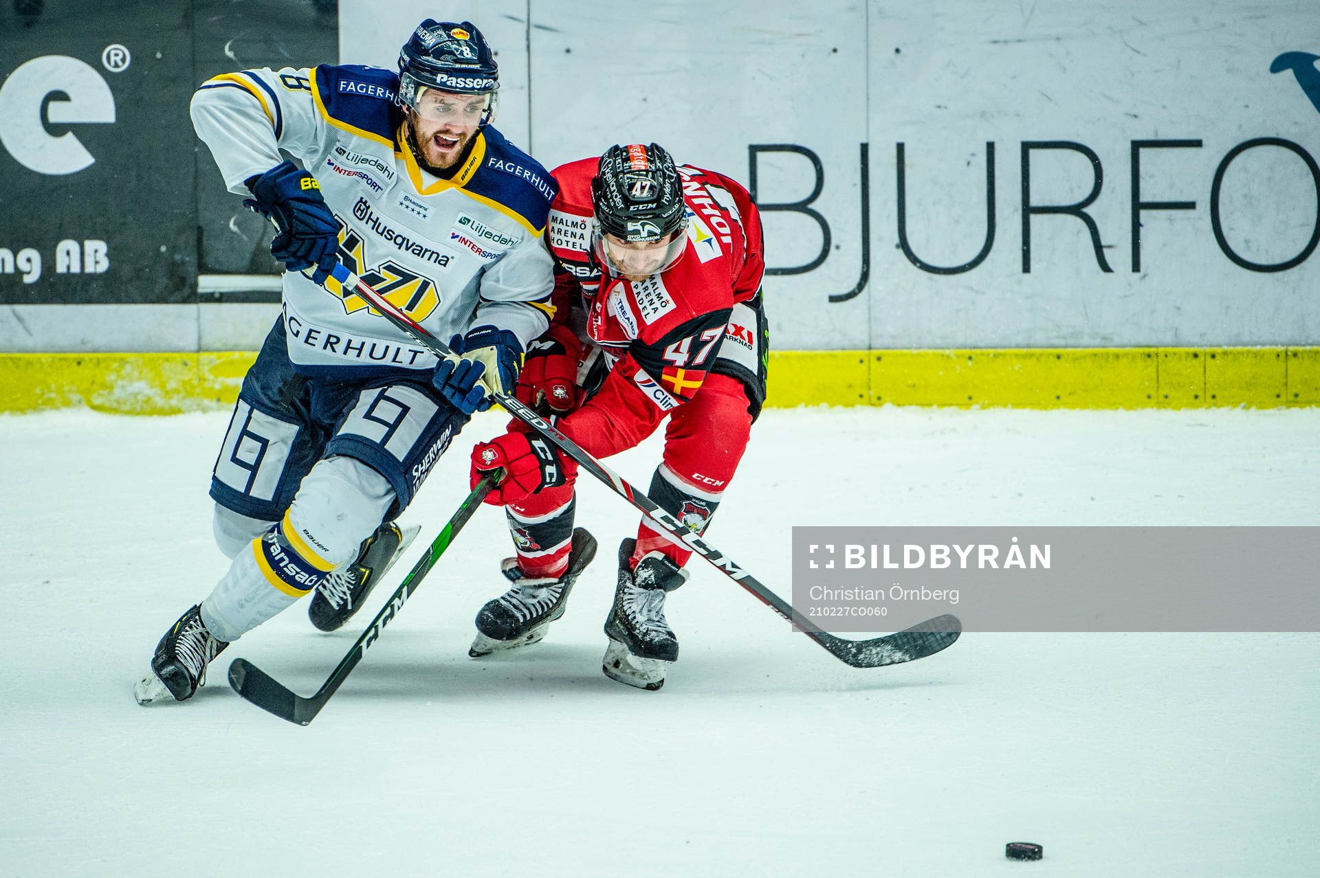 s Jordan Murray mot Malmö Redhawks Adam Johnson