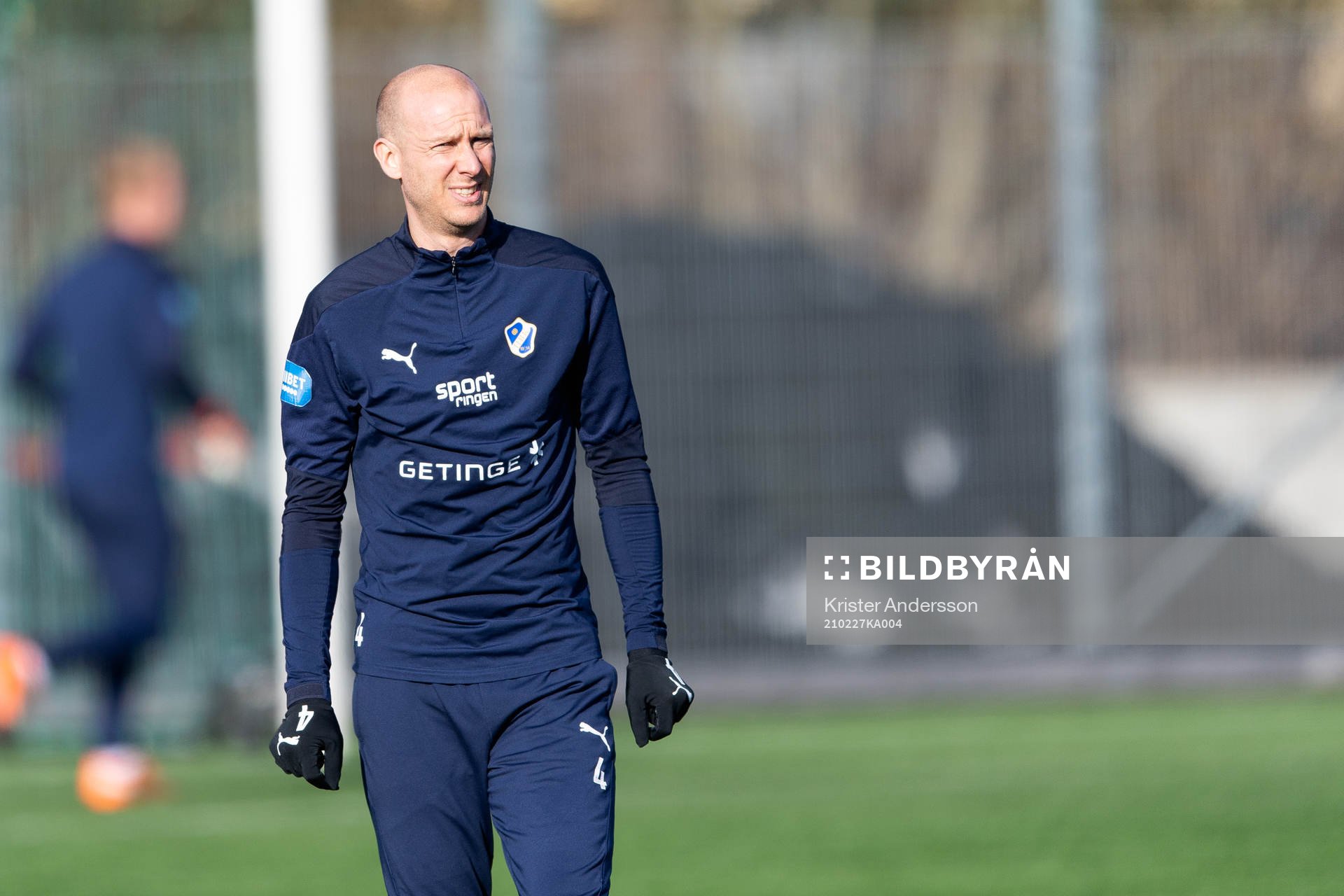 Halmstads Andreas Johansson före fotbollsmatchen i Svenska
