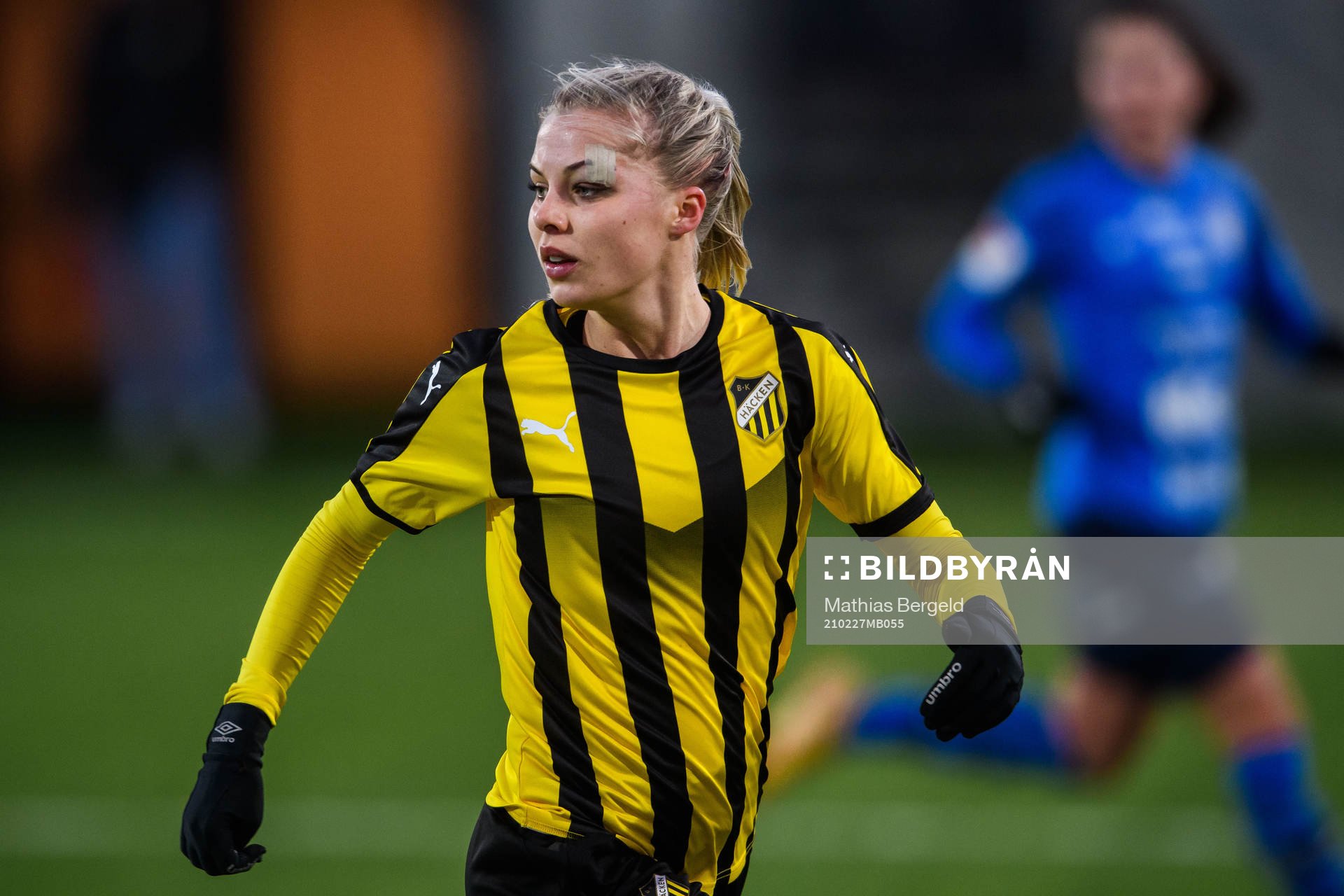 Häckens Lotta Ökvist under träningsmatchen i fotboll mellan Häcken och Eskilstuna United den 27 februari 2021 i Göteborg. 