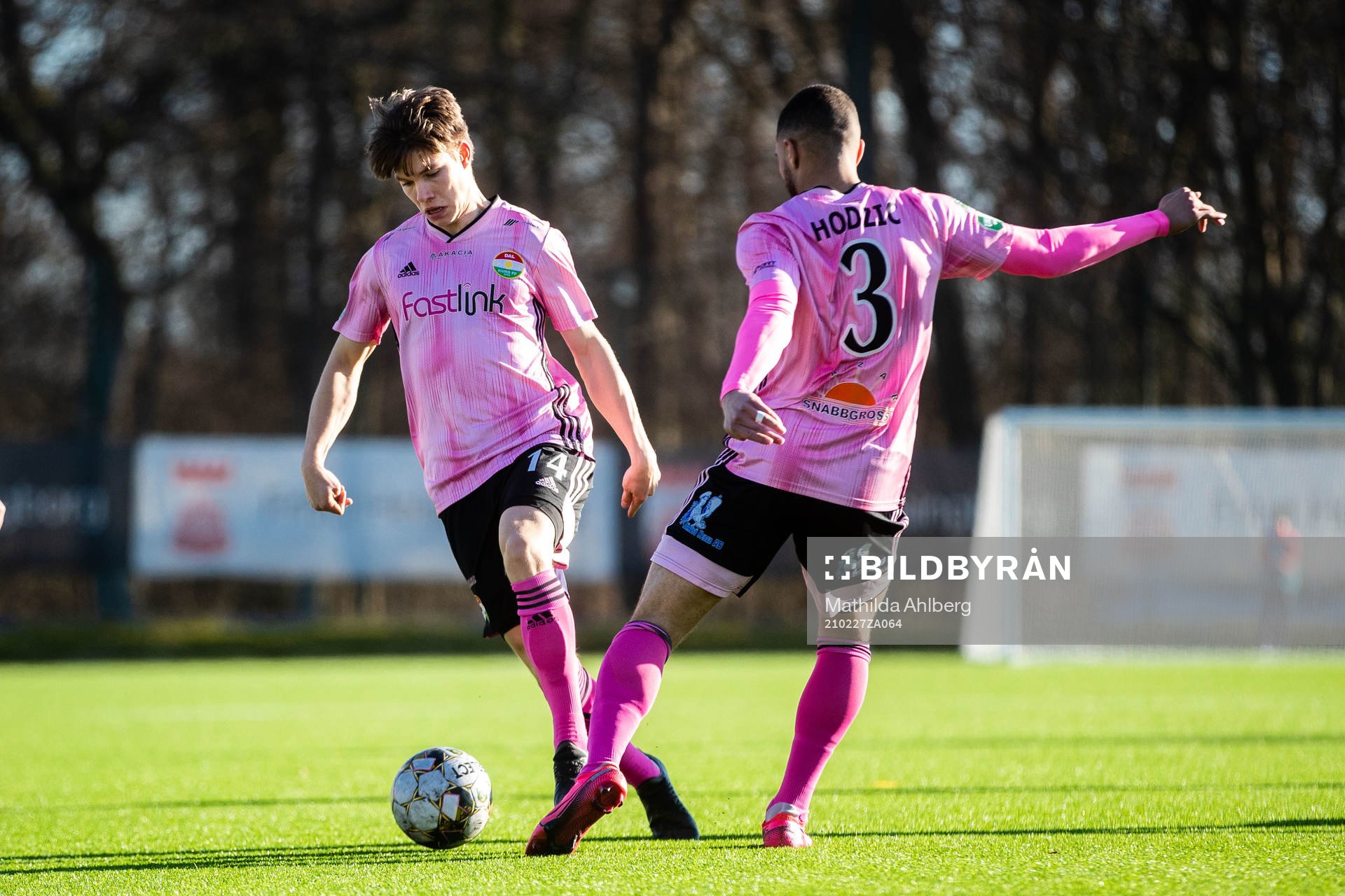 Dalkurds Gustav Berggren under fotbollsmatchen i Svenska Cupen mellan Helsingborg och Dalkurd den 27 februari 2021 i Helsingborg. 