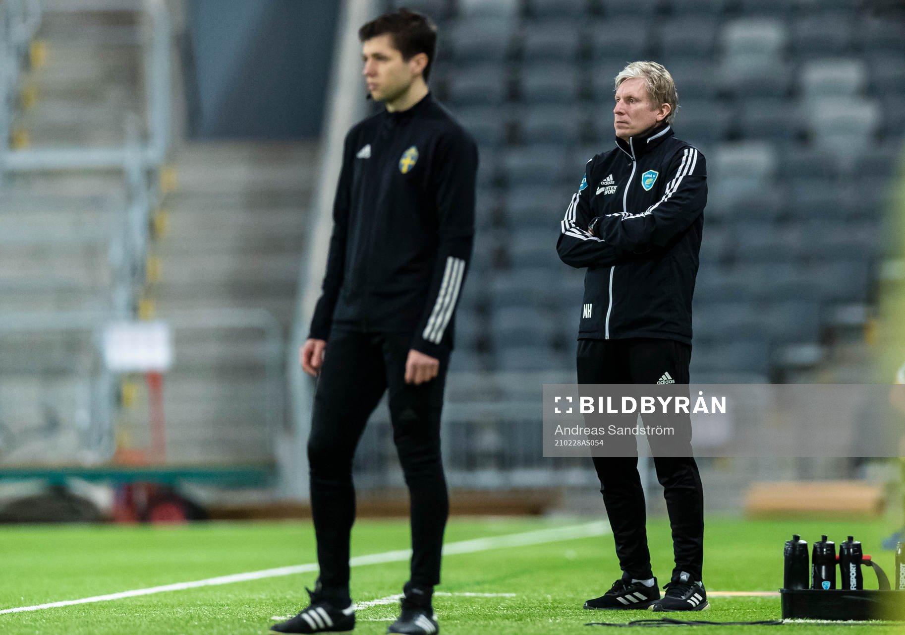 Umeås tränare Magnus Henrysson under fotbollsmatchen i Svenska Cupen mellan Djurgården och Umeå FC den 28 februari 2021 i Stockholm. 