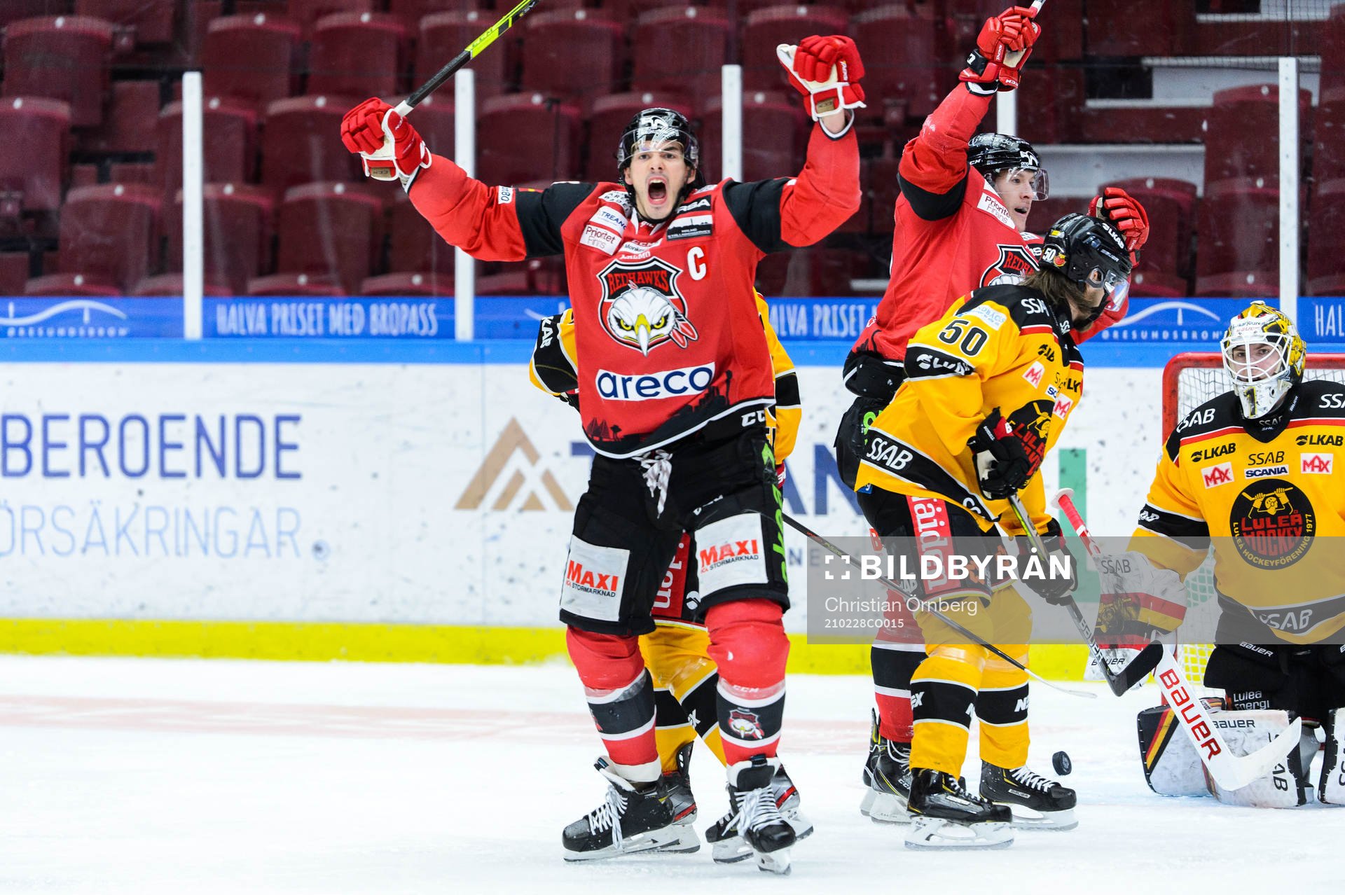 Malmö Redhawks Oliver Lauridsen jublar