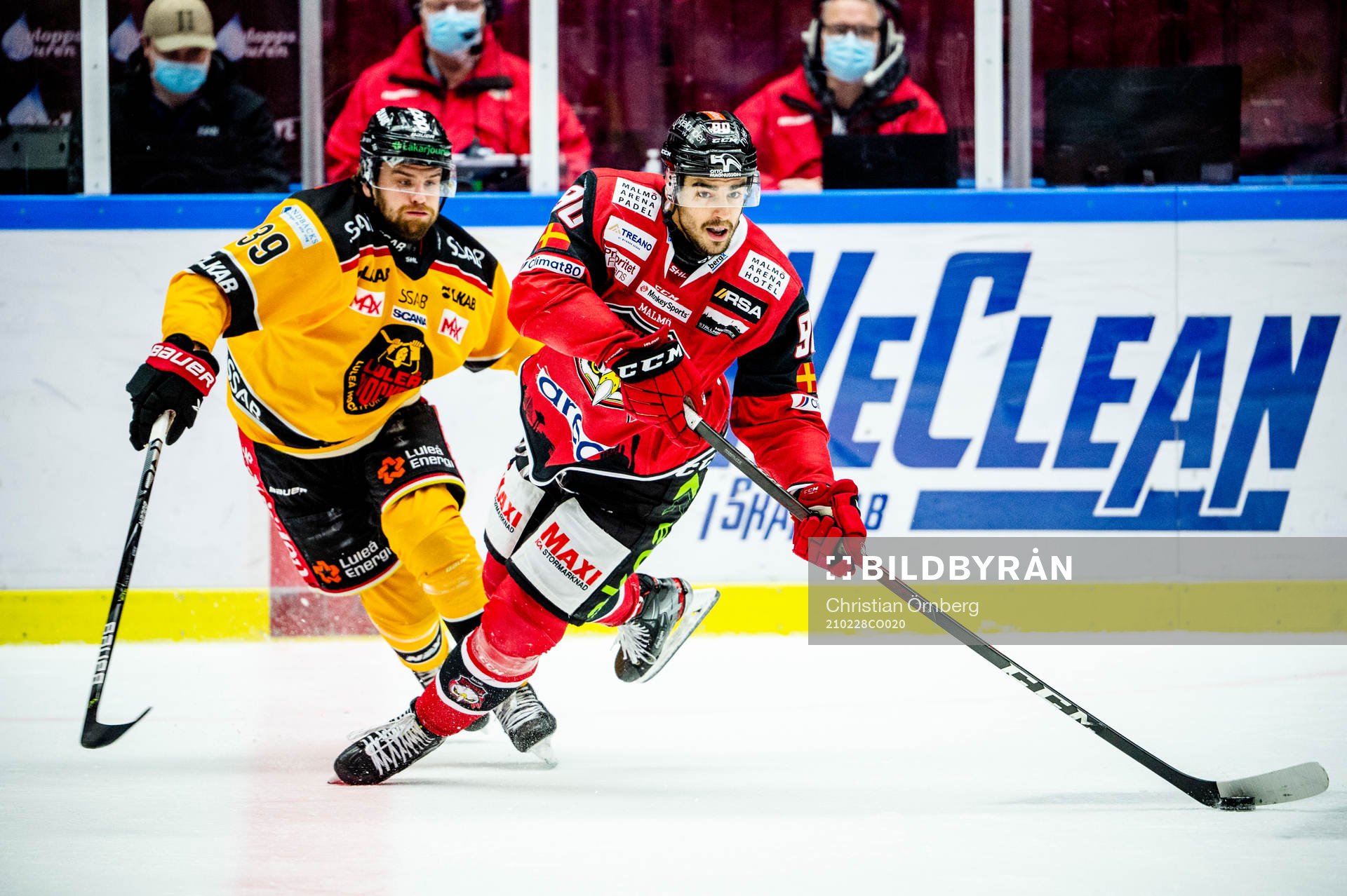 Malmö Redhawks Joseph Veleno mot Luleås Pontus Själin