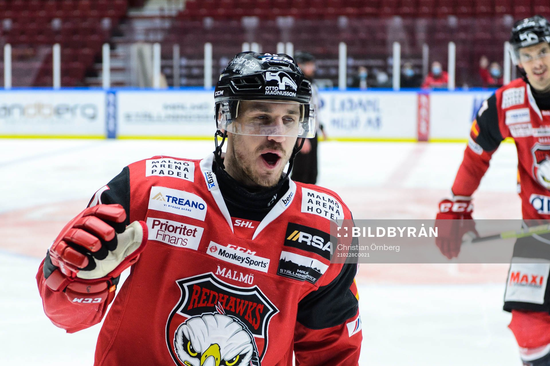 Malmö Redhawks Jesper Jensen Aabo jublar