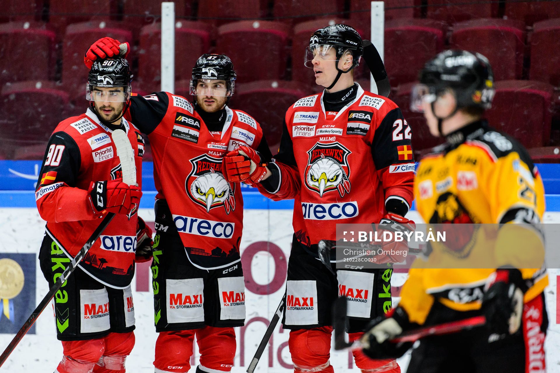 Malmö Redhawks spelare jublar