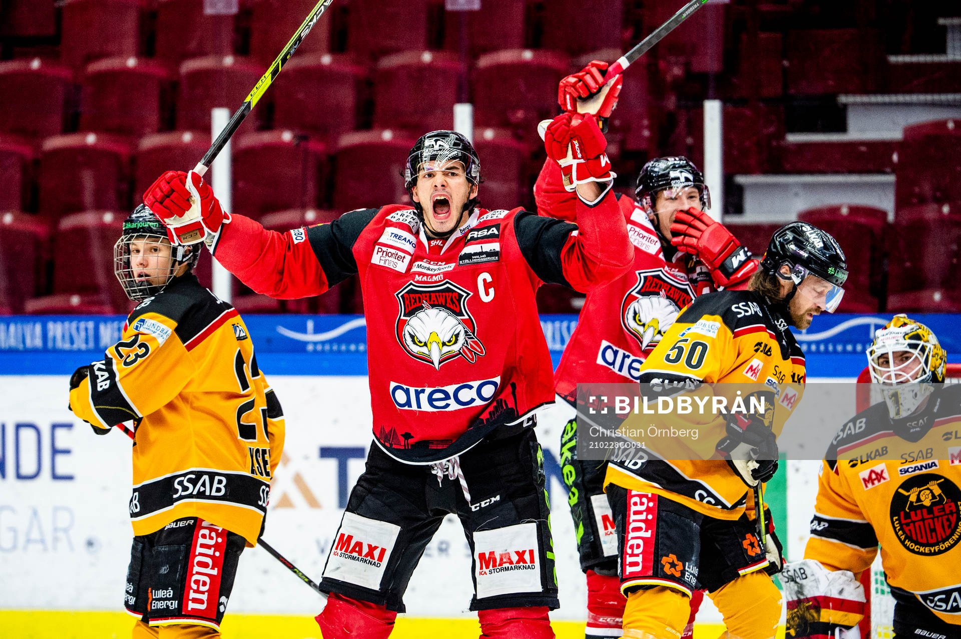 Malmö Redhawks Oliver Lauridsen jublar
