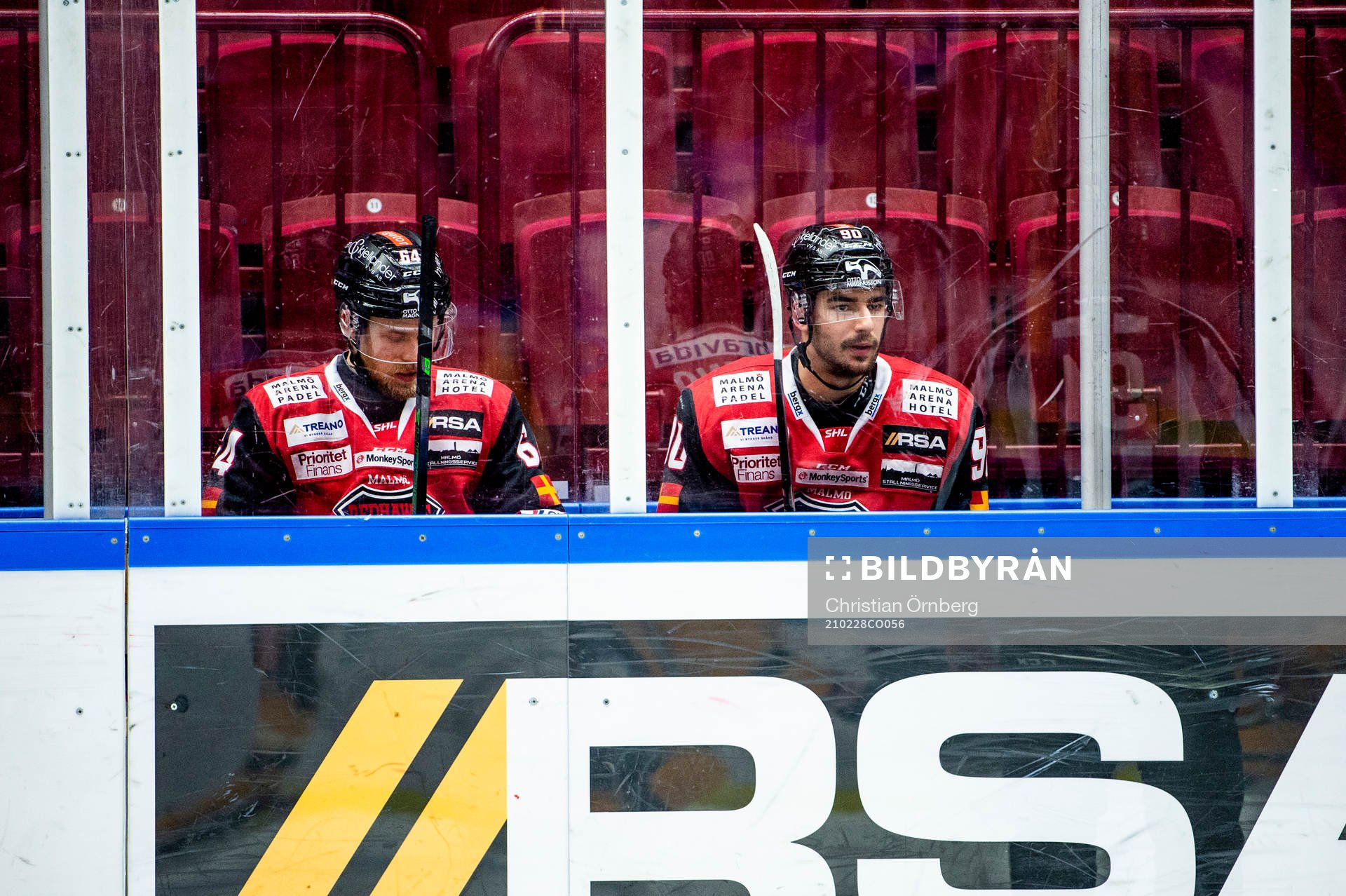 Malmö Redhawks Victor Backman och Joseph Veleno i
