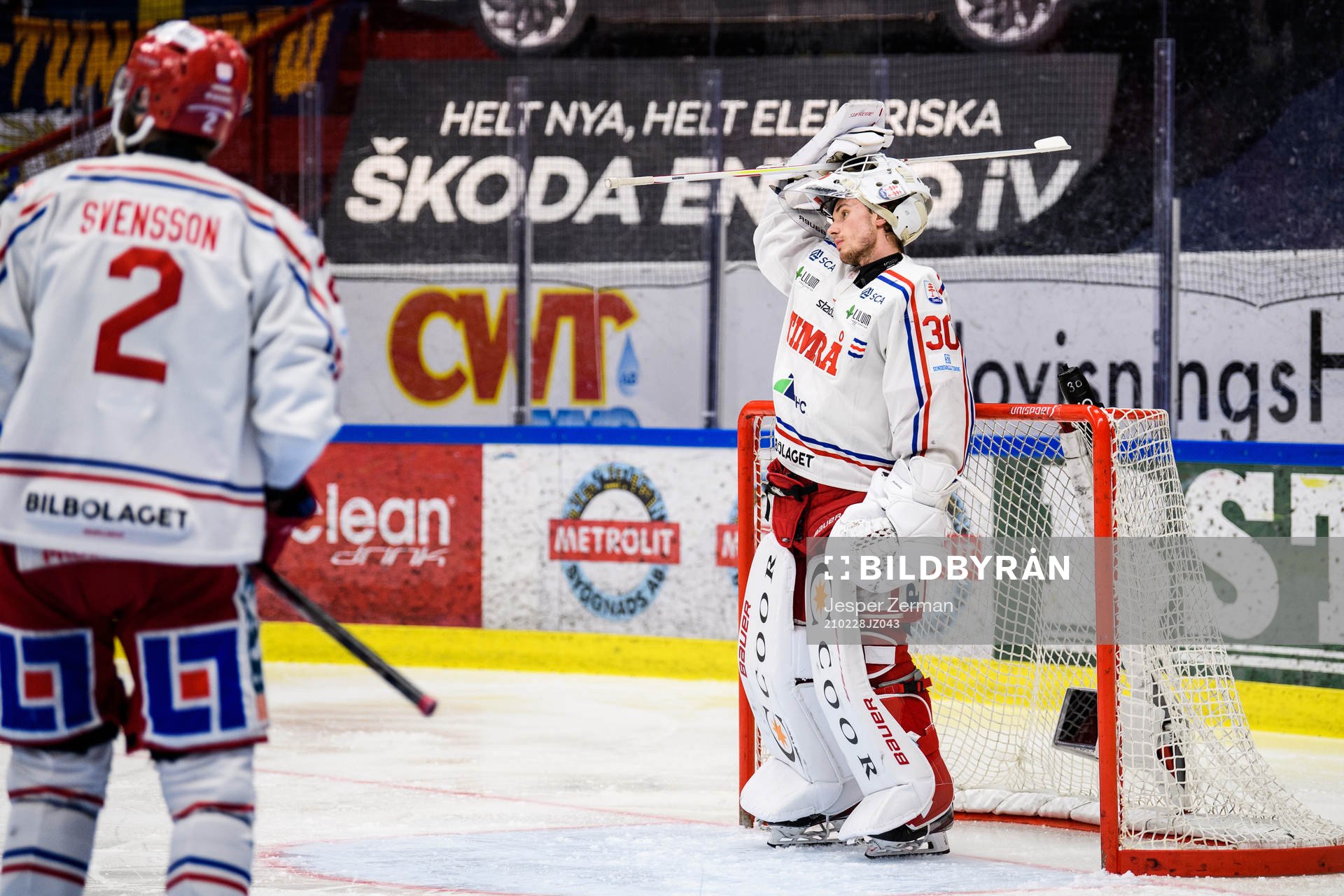 Timrås målvakt Jacob Johansson deppar