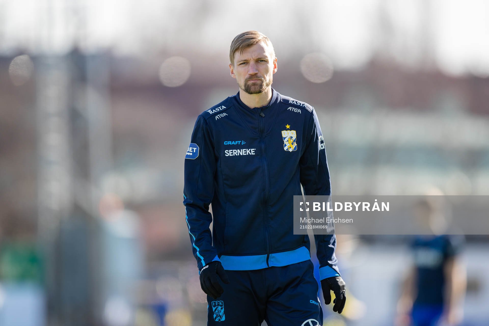 IFK Göteborgs Sebastian Eriksson innan fotbollsmatchen i