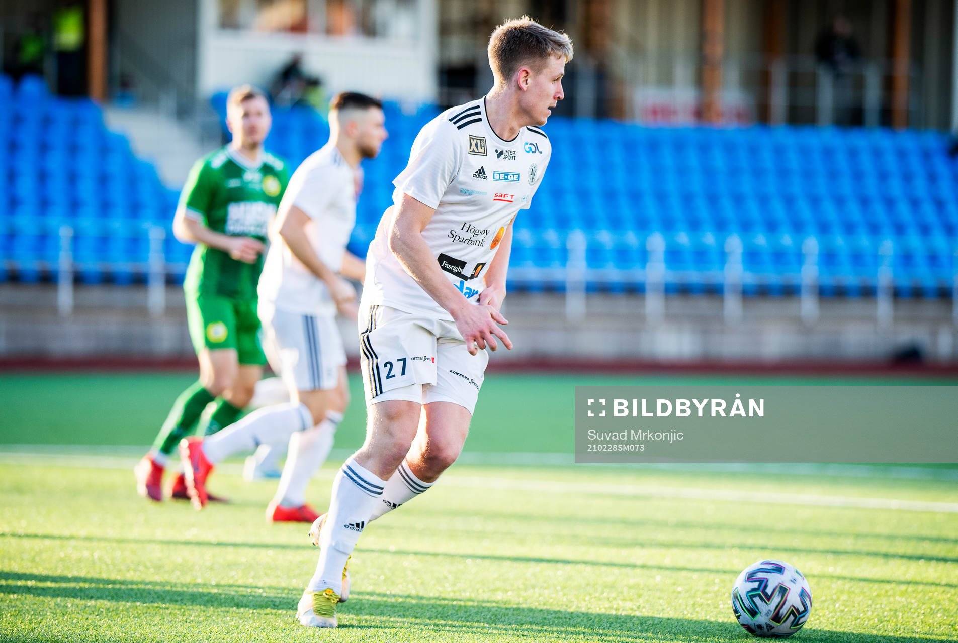 Oskarshamns Oskar Stejdahl under fotbollsmatchen i Svenska Cupen mellan Oskarshamn och Hammarby den 28 februari 2021 i Oskarshamn. 