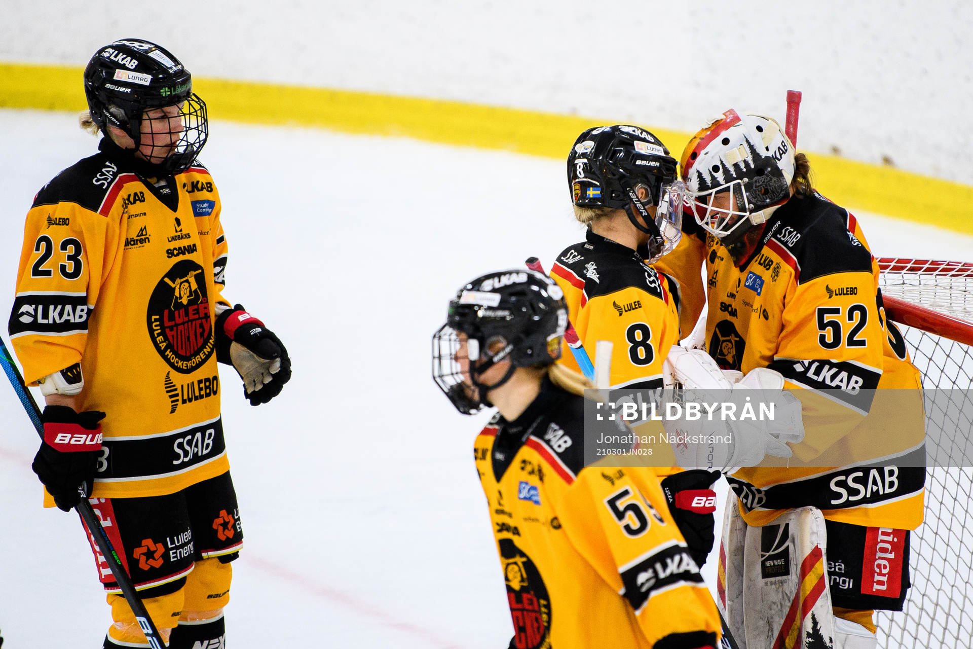 Luleås målvakt Sara Grahn jublar