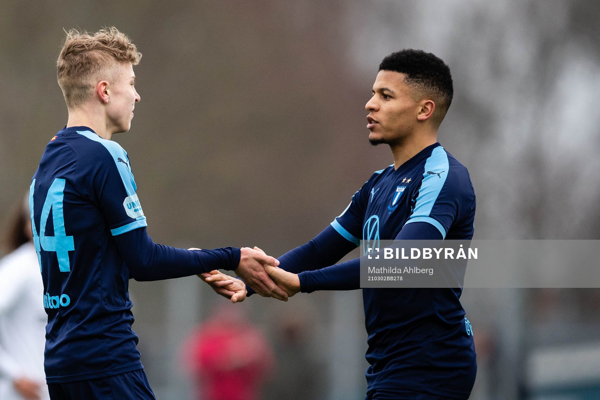Malmö FFs Hugo Bolin och Romain Gall jublar