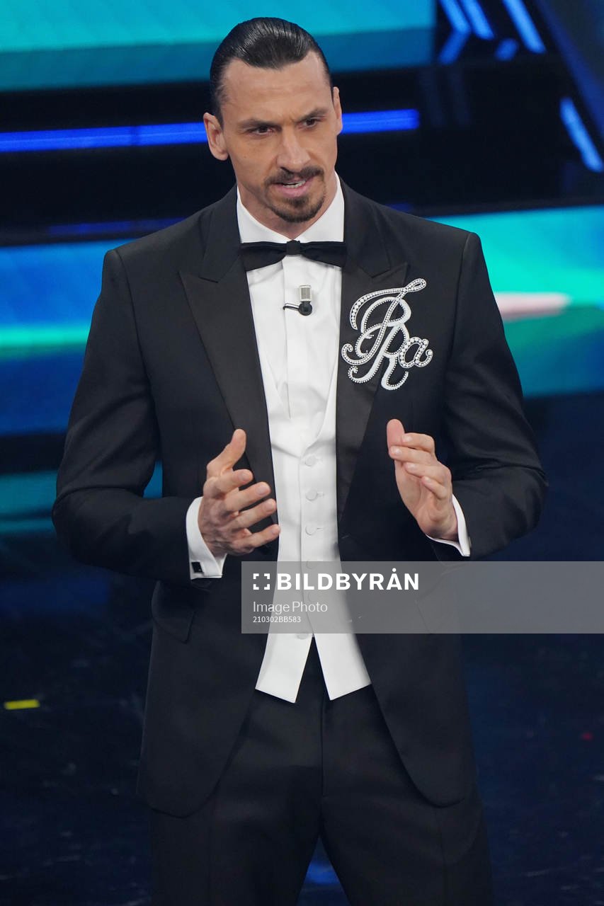 Zlatan Ibrahimovic attends the Sanremo Music Festival 2021