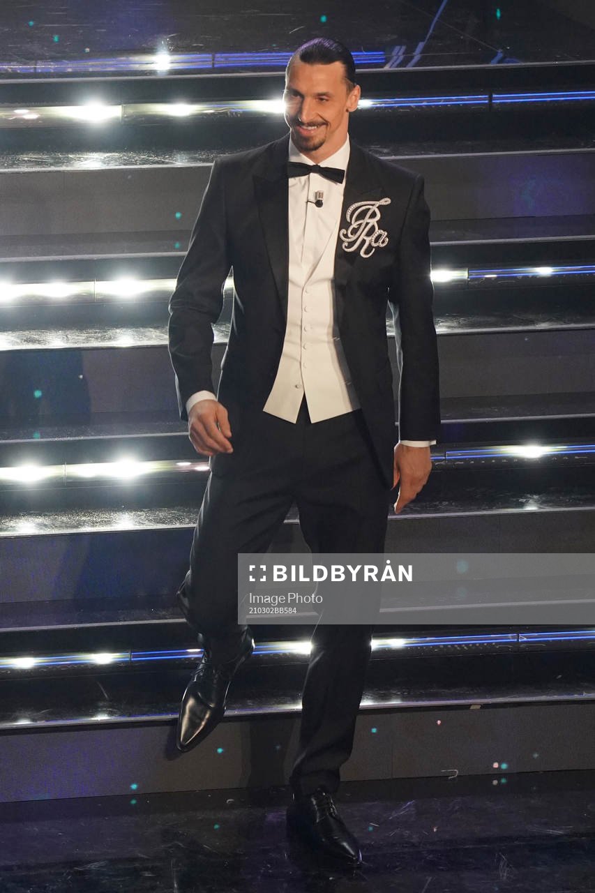 Zlatan Ibrahimovic attends the Sanremo Music Festival 2021