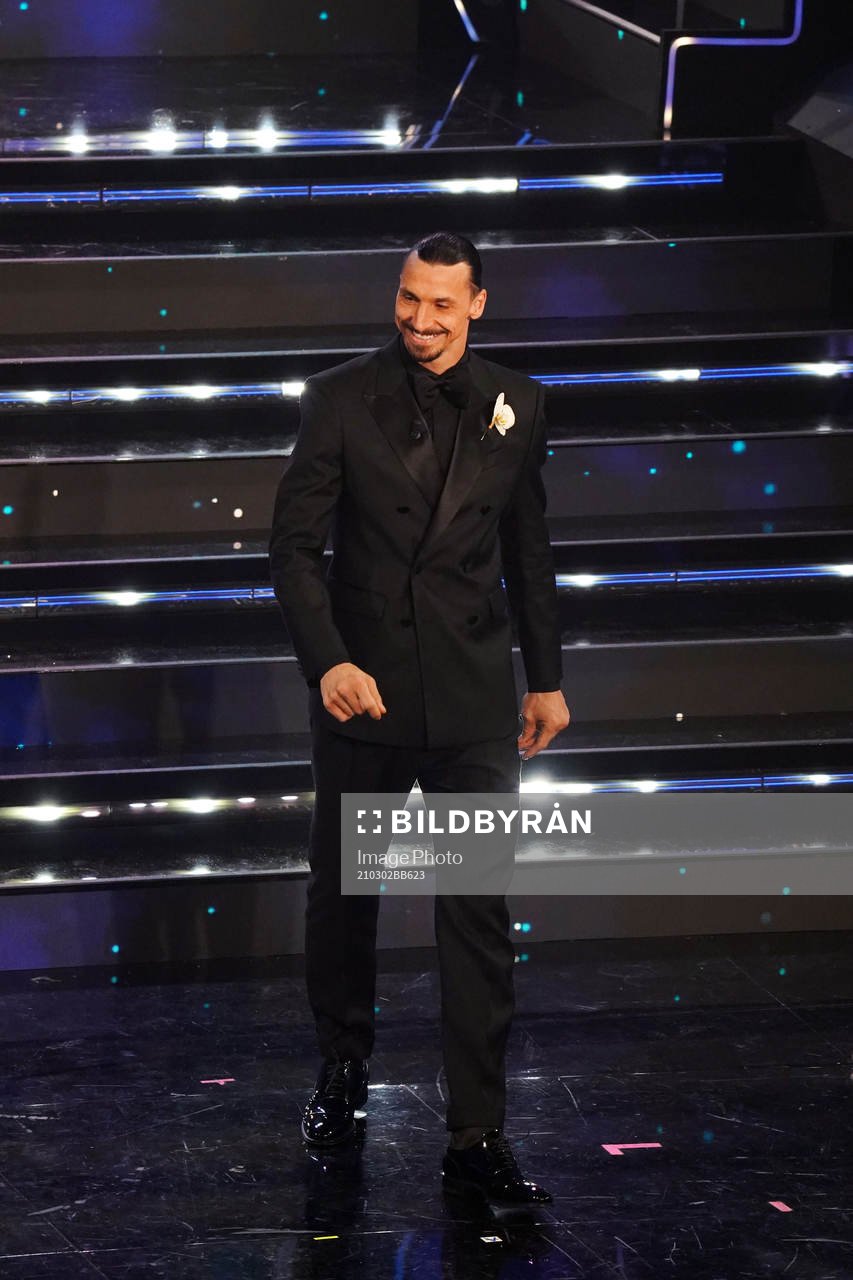 Zlatan Ibrahimovic attends the Sanremo Music Festival 2021
