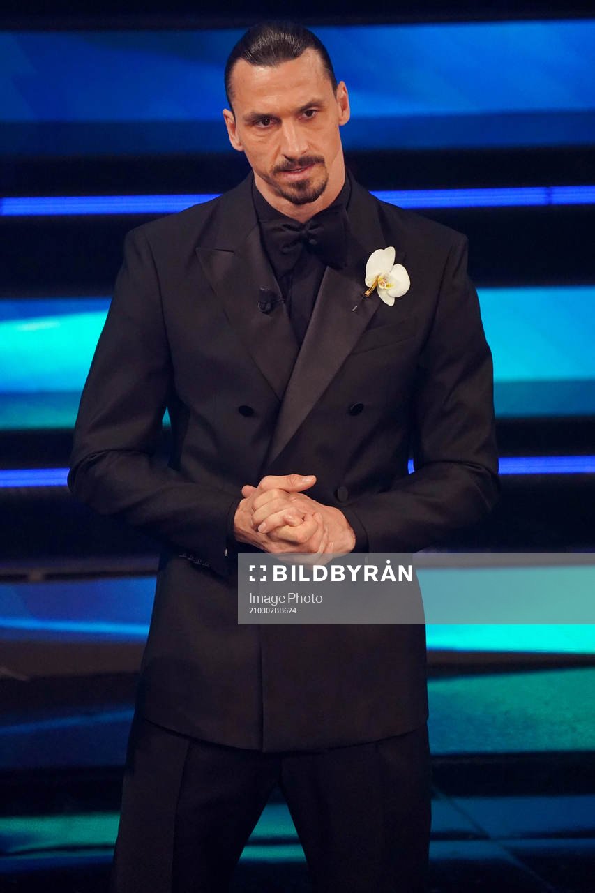 Zlatan Ibrahimovic attends the Sanremo Music Festival 2021