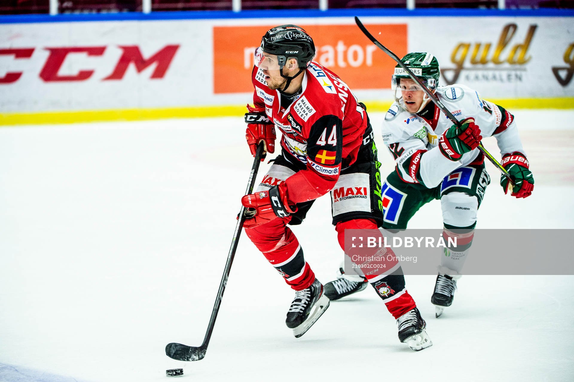 Malmö Redhawks Jesper Jensen Aabo mot Frölundas Max
