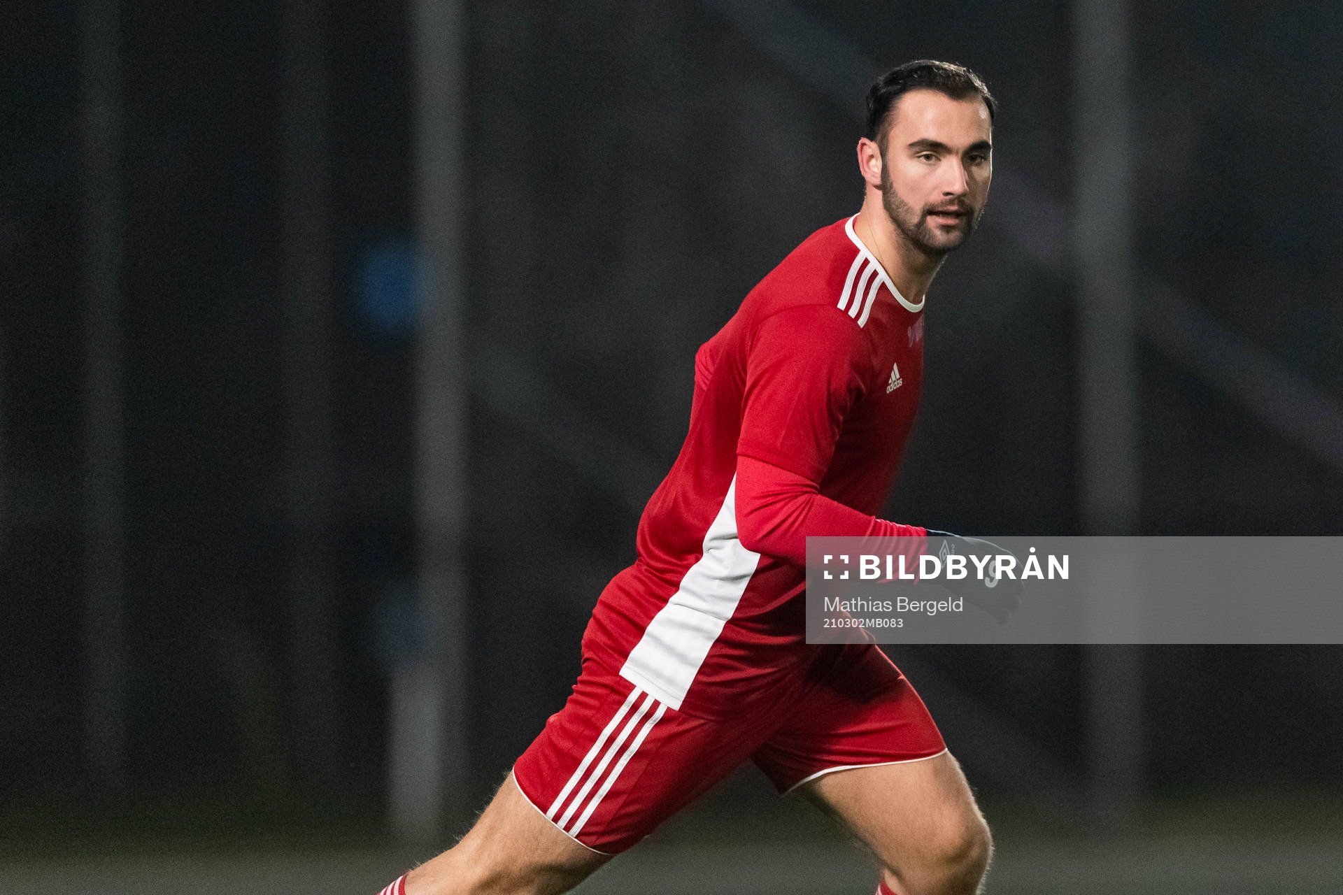 Lindomes Robert Lipovac under träningsmatchen i fotboll mellan Örgryte och Lindome den 2 mars 2021 i Göteborg. 