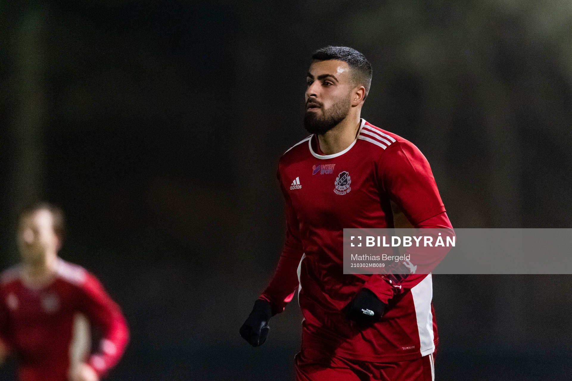 Lindomes Ihab Naser under träningsmatchen i fotboll mellan Örgryte och Lindome den 2 mars 2021 i Göteborg. 