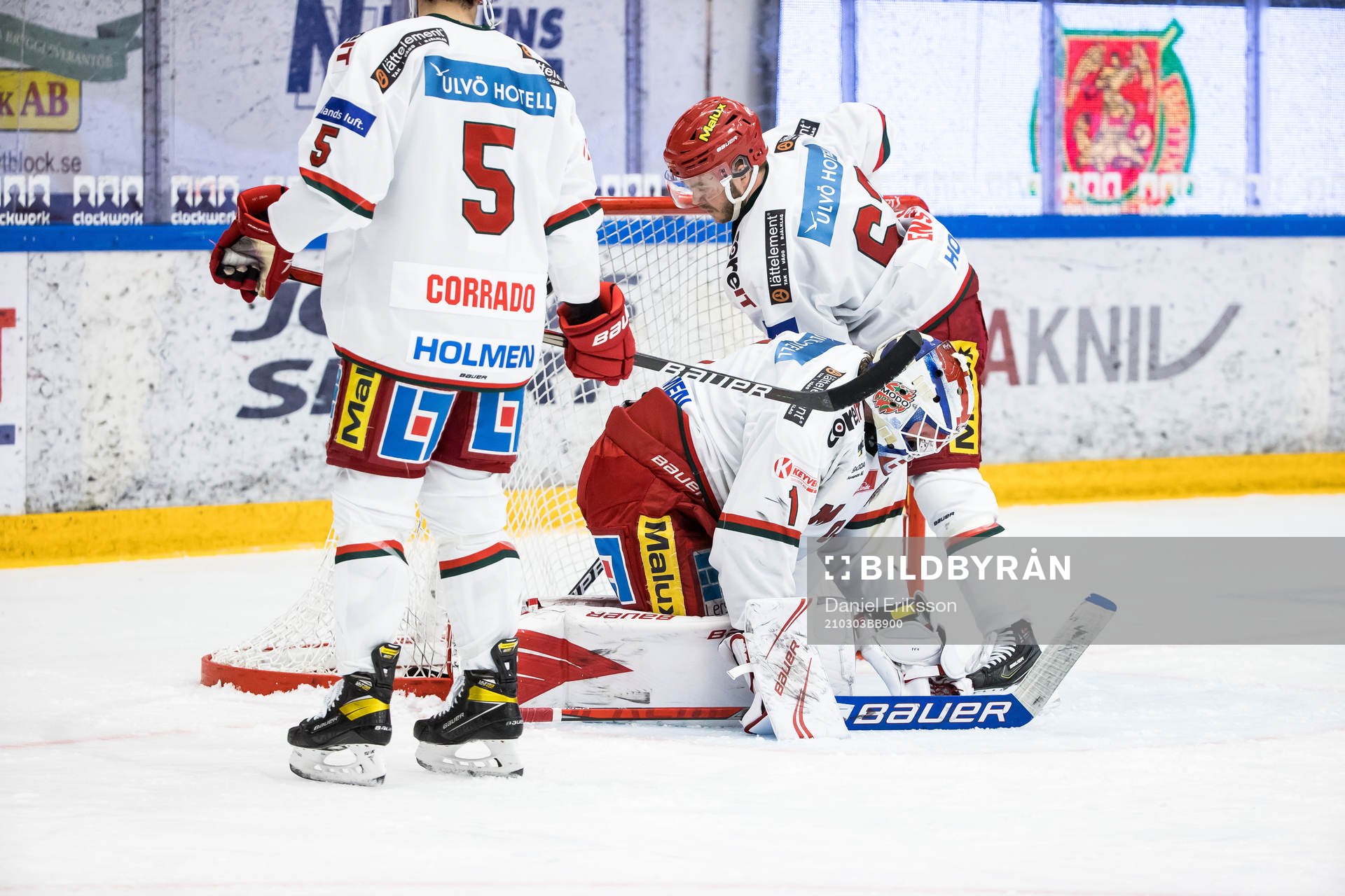 Modos målvakt Tex Williamsson och Modos Tommy Enström