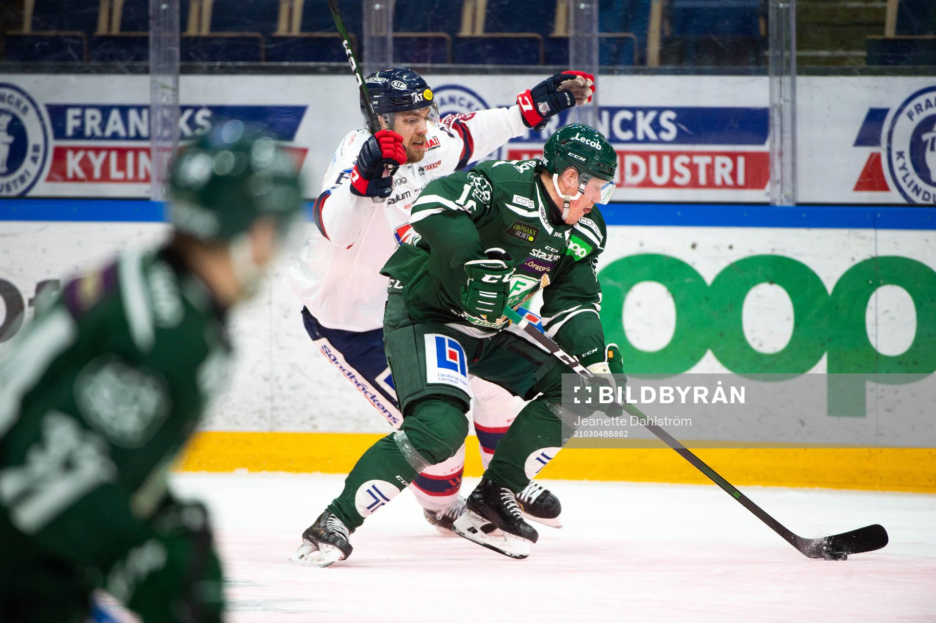Linköpings Jarno Kärki och Färjestads Nicklas Lundgren