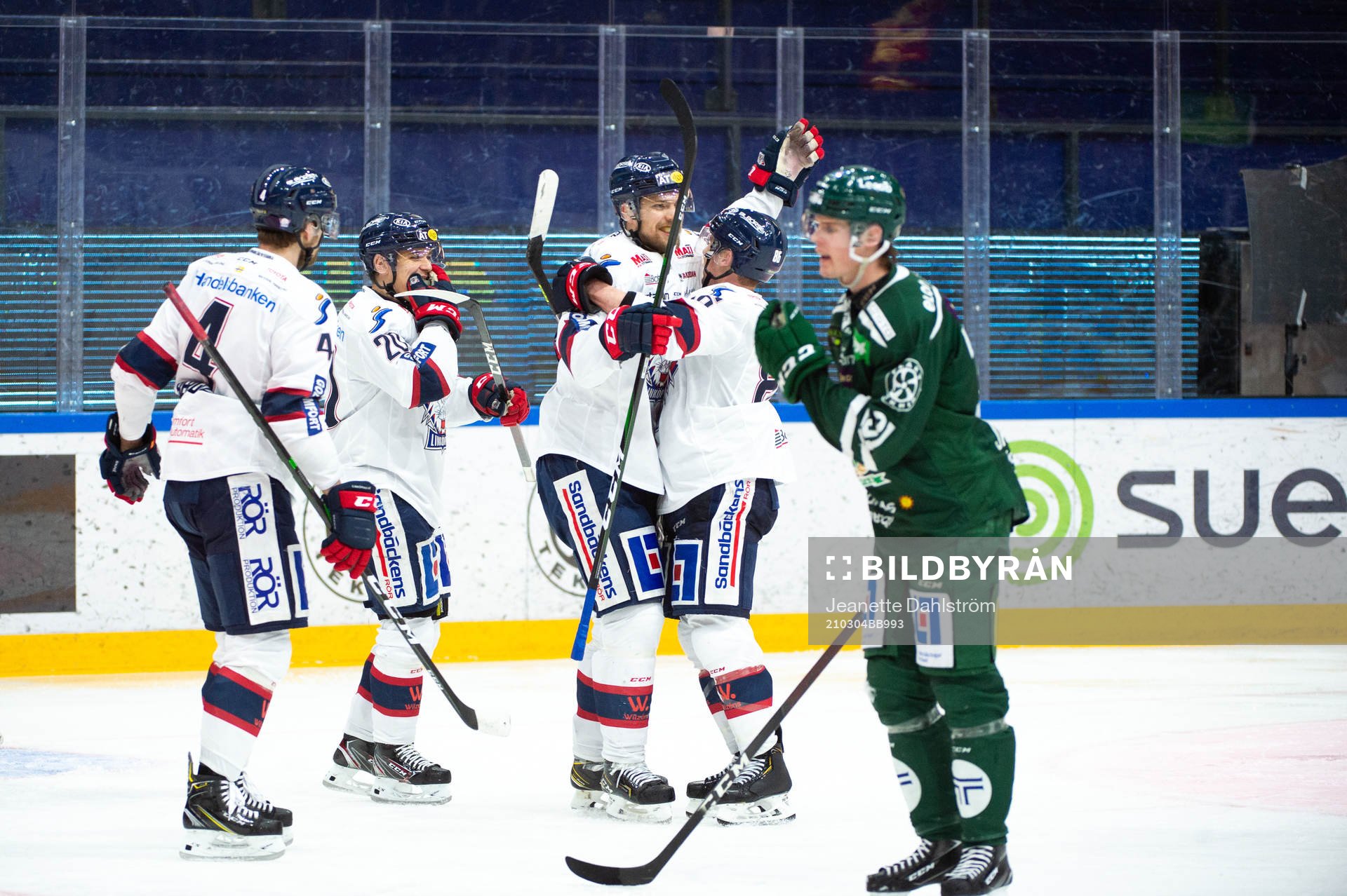 Linköpings Filip Berglund, Nikola Pasic, Jarno Kärki och