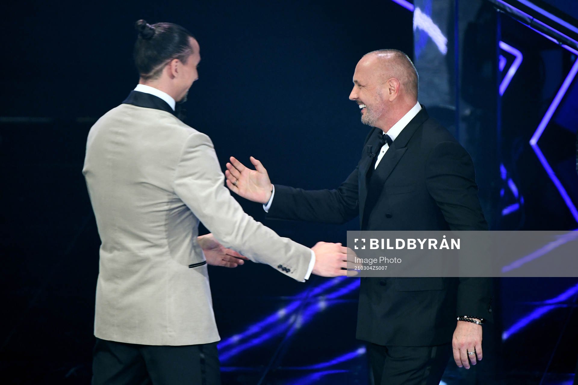 Zlatan Ibrahimovic and Sinisa Mihajlovic attends the
