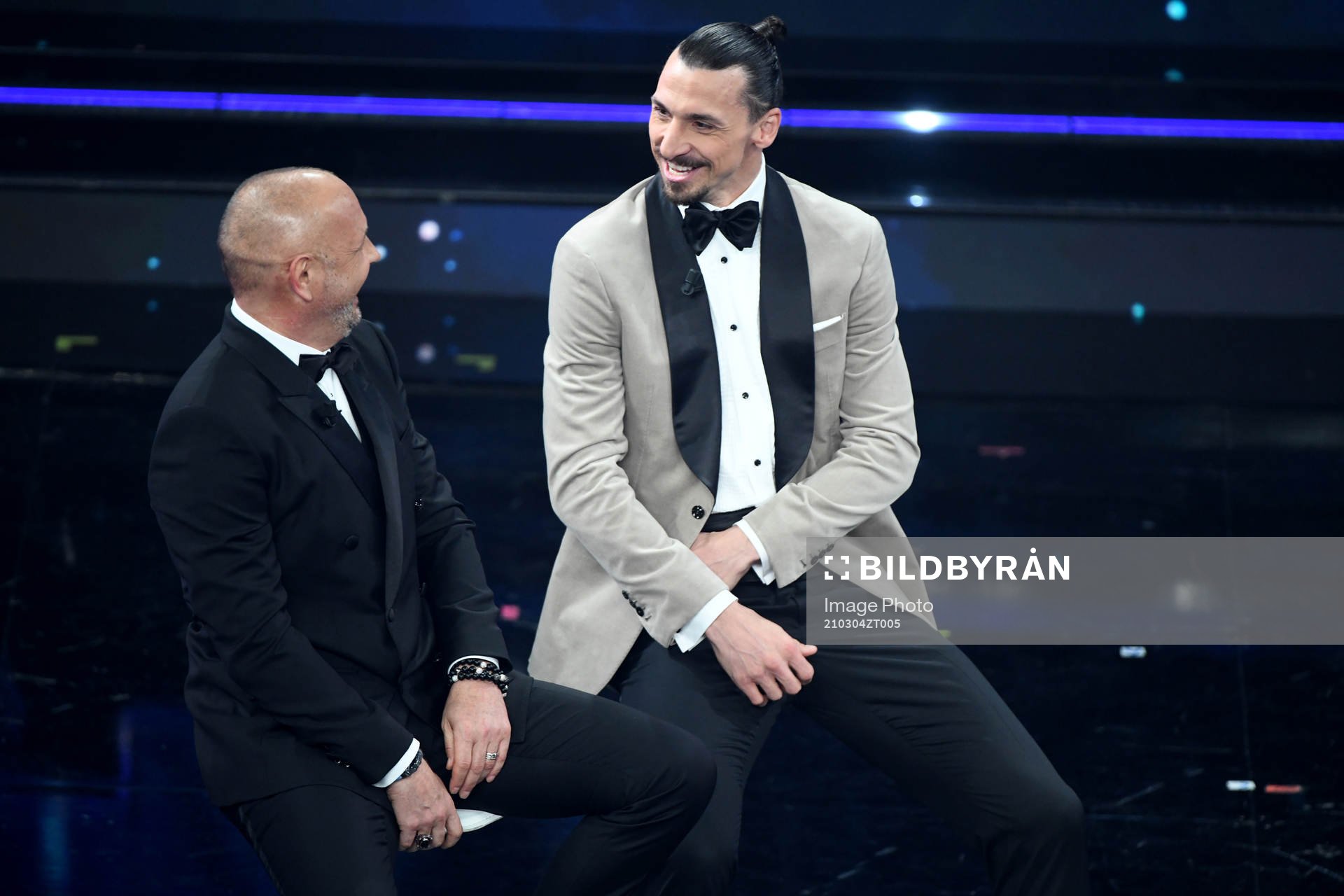 Zlatan Ibrahimovic and Sinisa Mihajlovic attends the