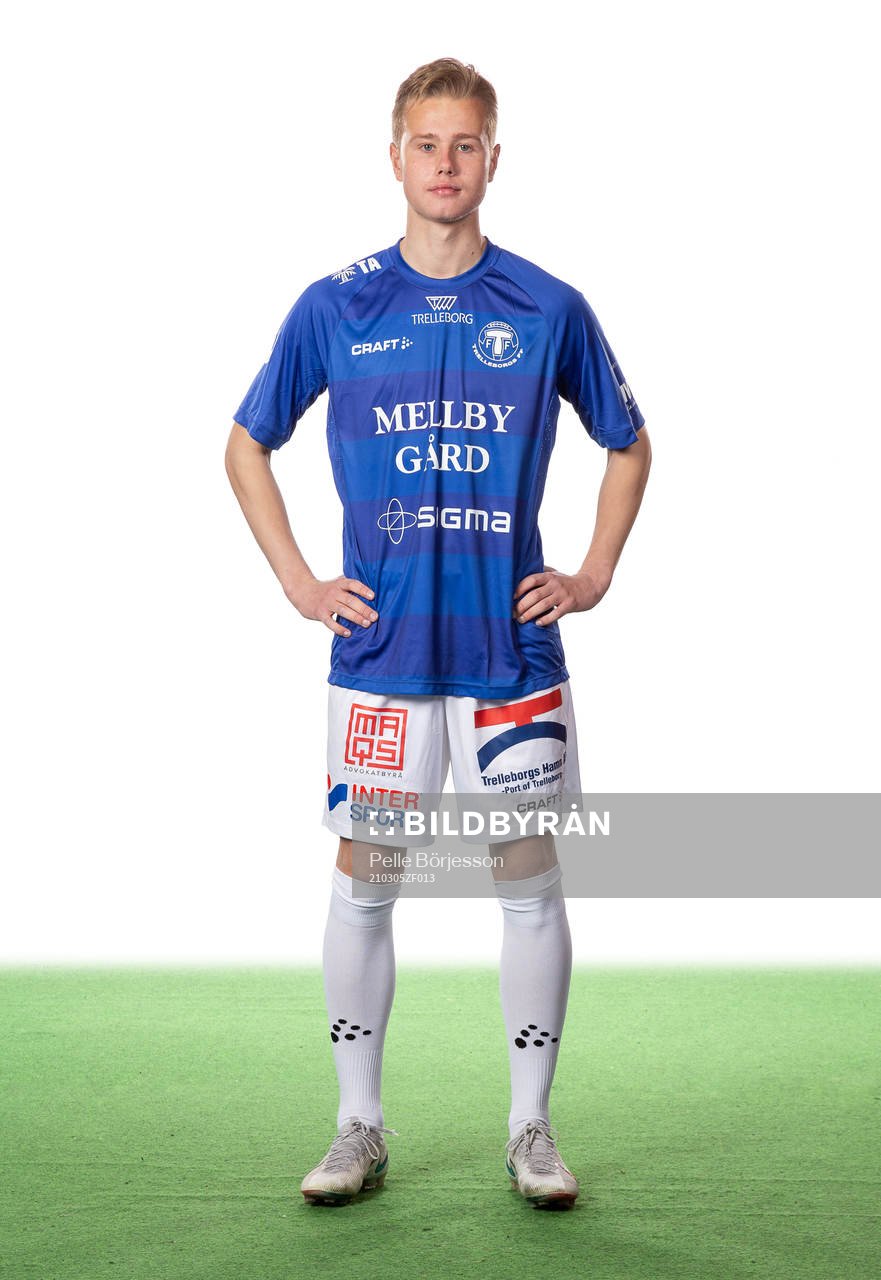 Trelleborgs Noah Tillberg poserar för ett porträtt den 5 mars 2021 i Trelleborg.