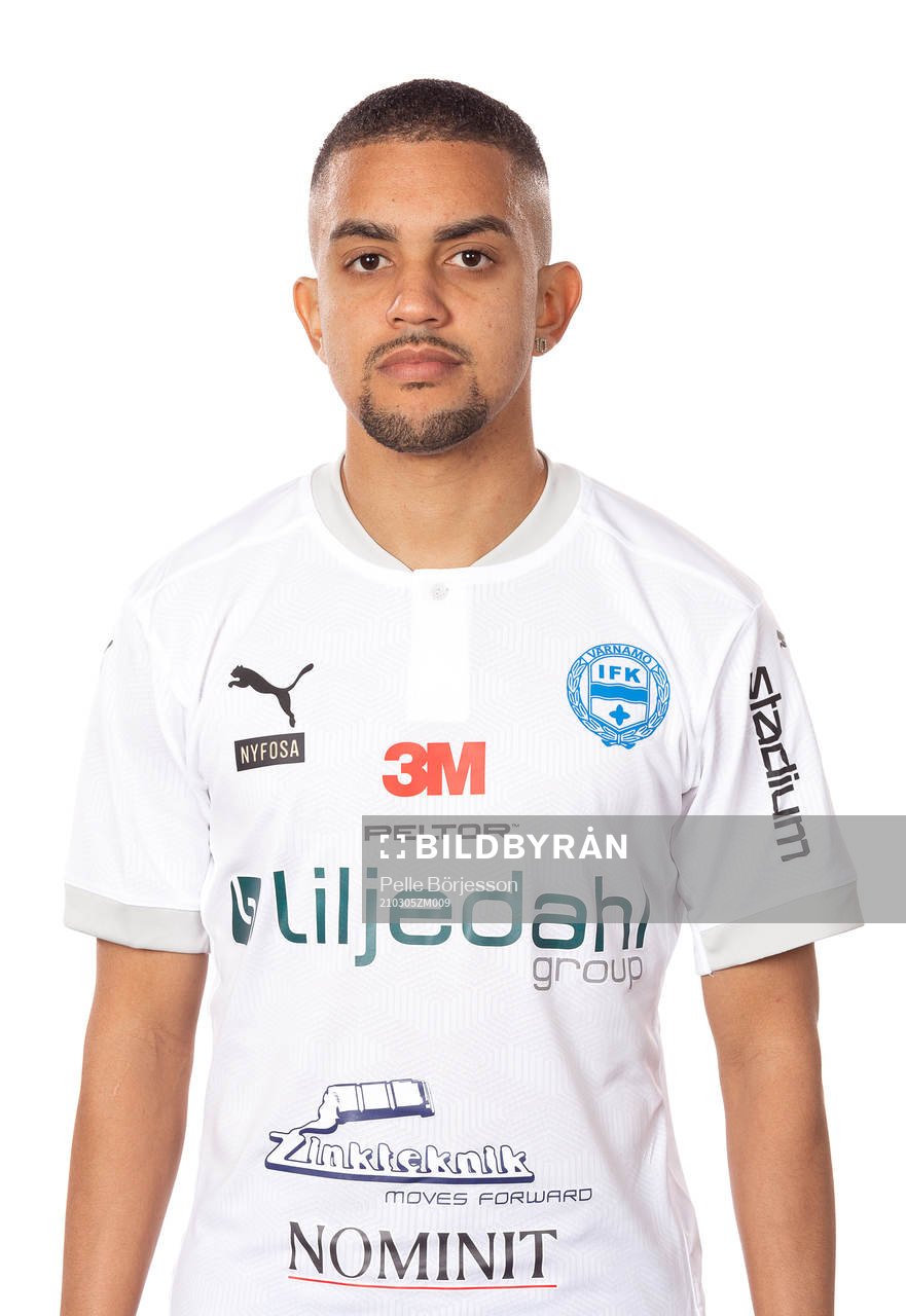 Värnamos Erick Brendon Pinheiro Da Silva poserar för ett porträtt den 5 mars 2021 i Värnamo.