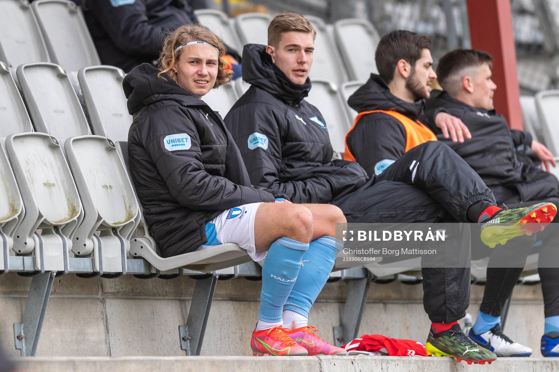 Malmö FFs Sebastian Nanasi och målvakt Mathias Nilsson