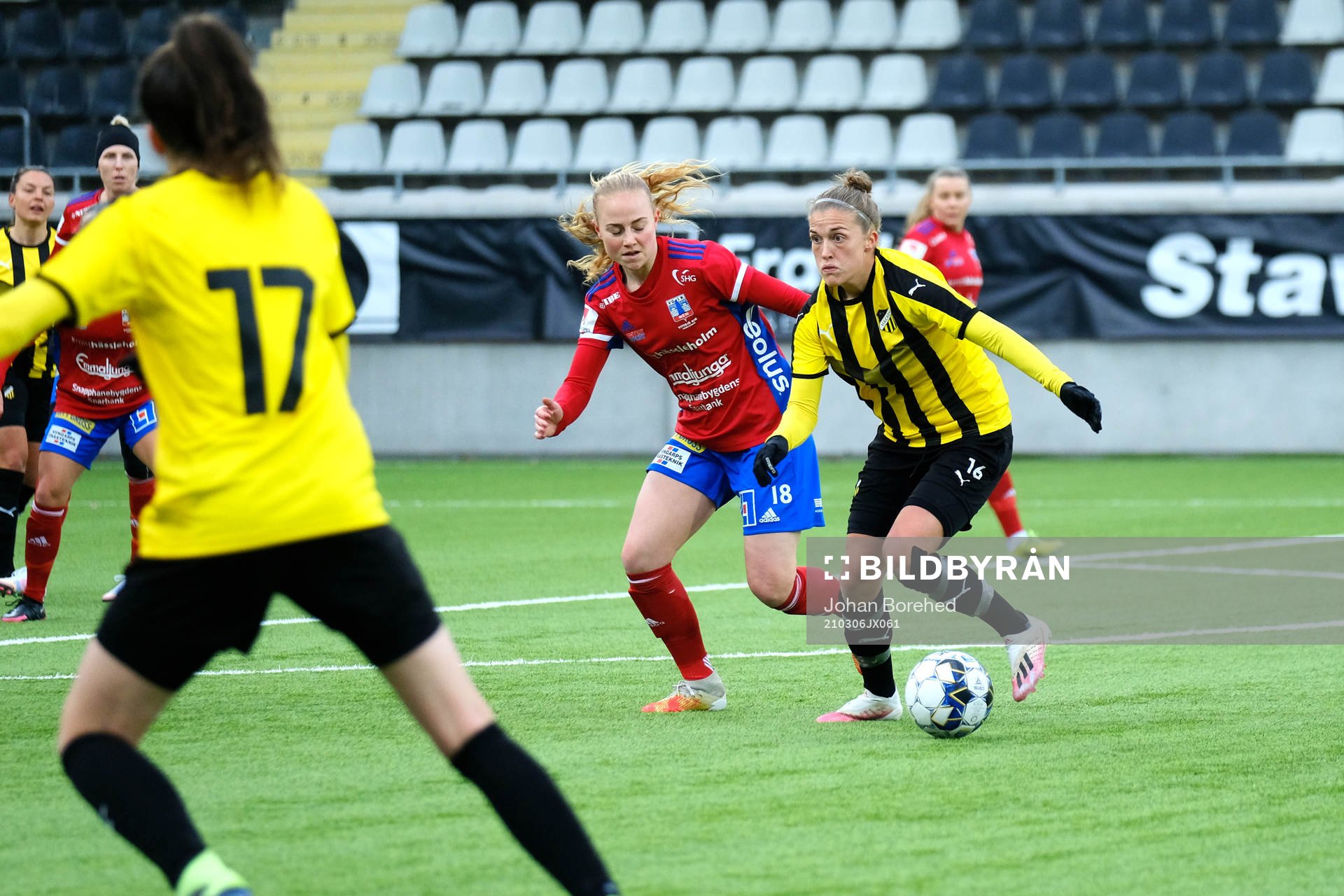 Häckens Filippa Angeldal under träningsmatchen i fotboll mellan Häcken och Vittsjö den 6 mars 2021 i Göteborg. 