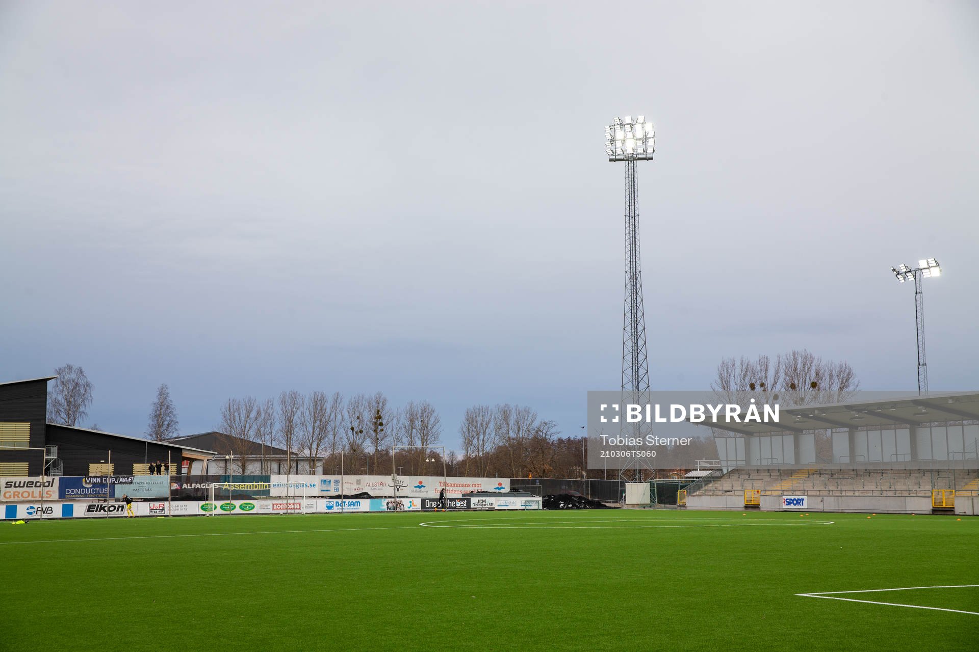 Iver Arena inför fotbollsmatchen i Svenska Cupen mellan Västerås SK och GAIS den 6 mars 2021 i Västerås. 
