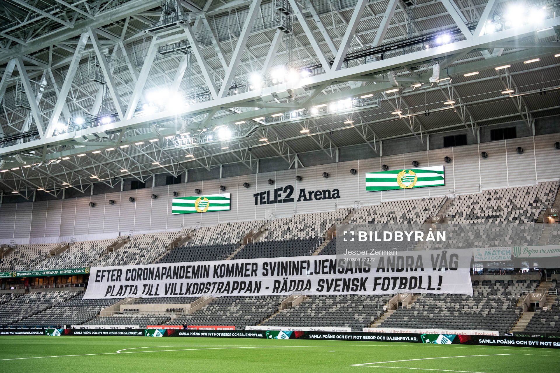 Banderoll på läktaren