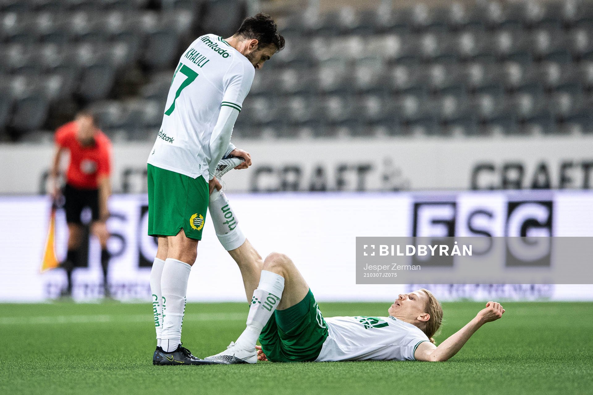 Hammarbys Gustav Ludwigson har kramp