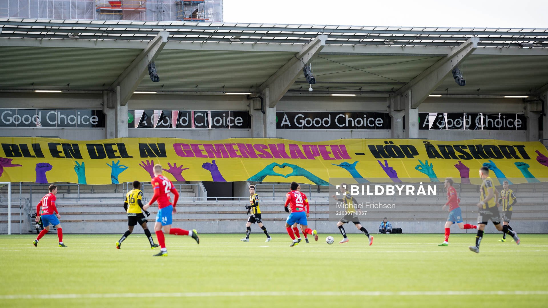 En banderoll på läktarna