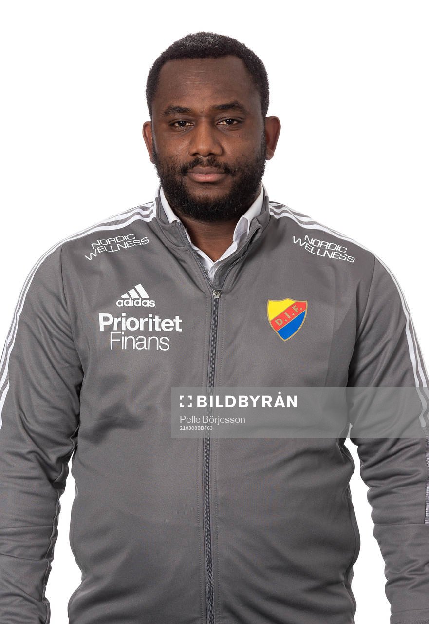 Djurgårdens sportchef Jean Balawo poserar för ett porträtt den 8 mars 2021 i Stockholm.