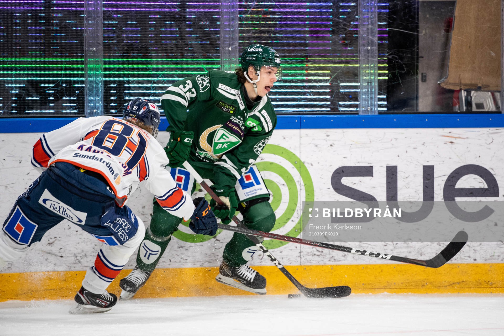 Växjös Fredrik Karlström och Färjestads Albert Johansson