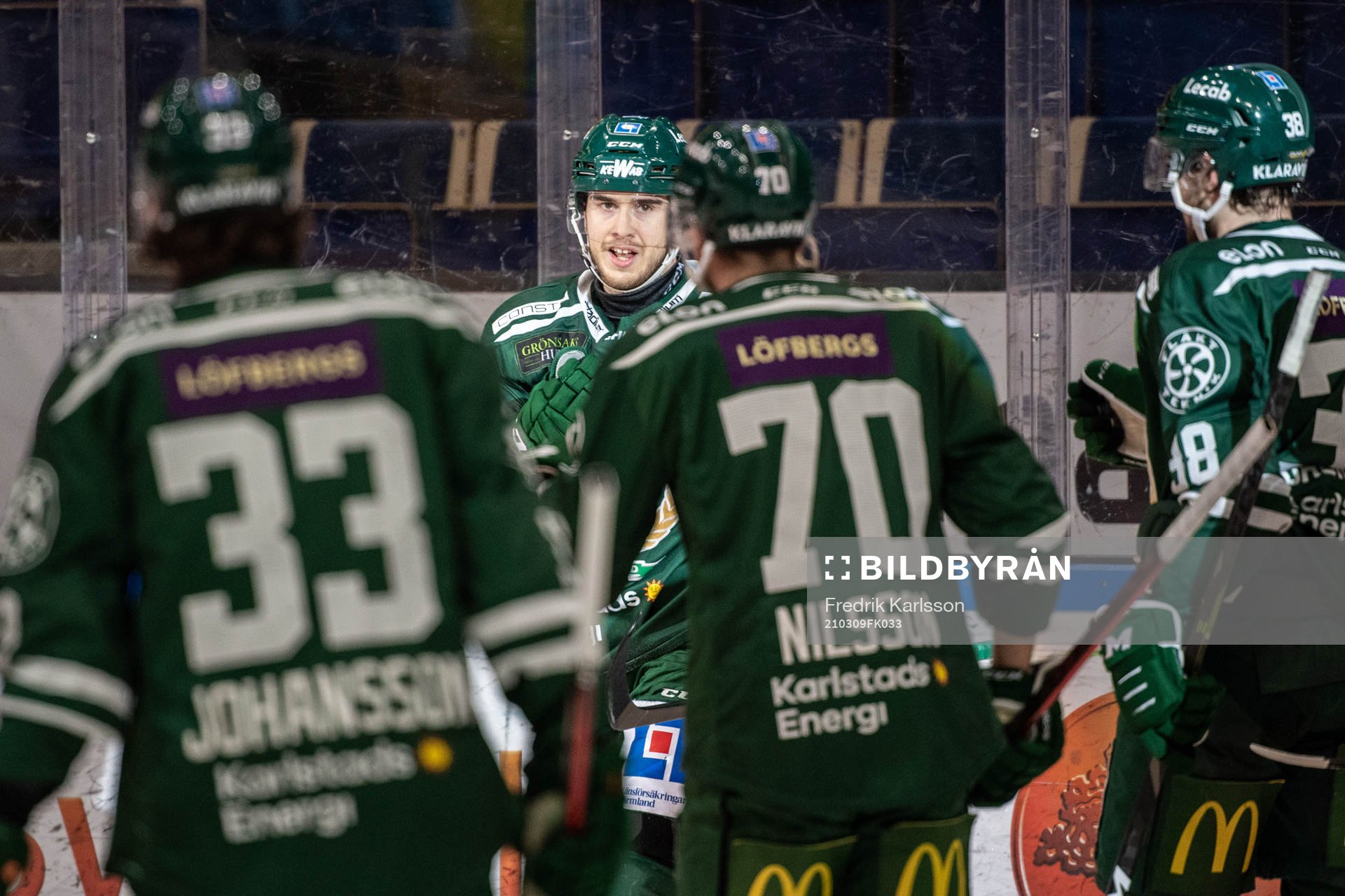 Färjestads Michael Lindqvist jublar