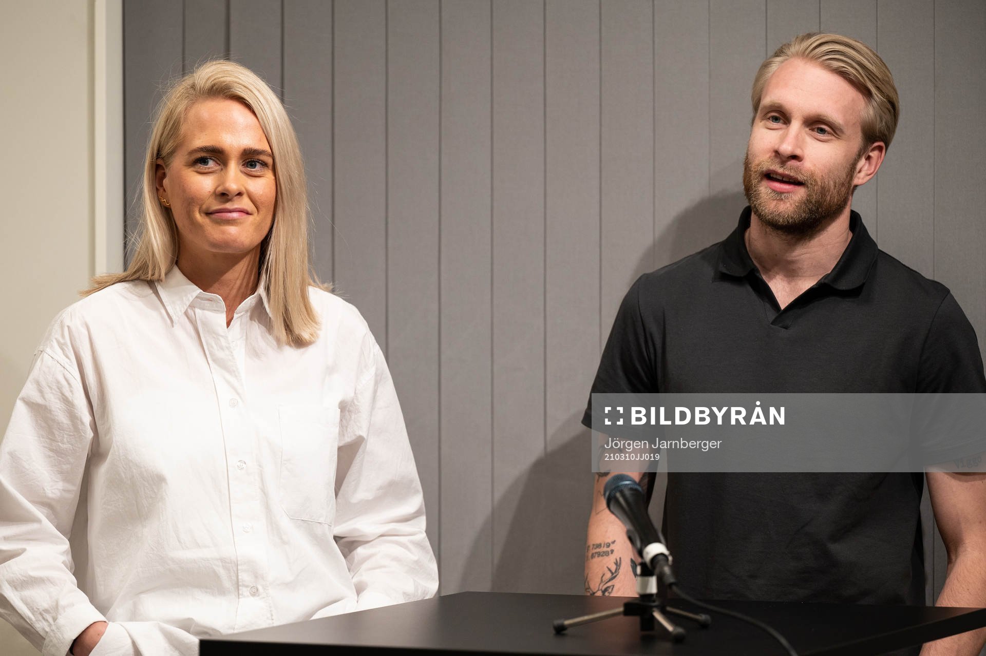 Elfsborgs Ellen Larsson och Johan Larsson under IF Elfsborgs årsmöte den 10 mars 2021 i Borås. 