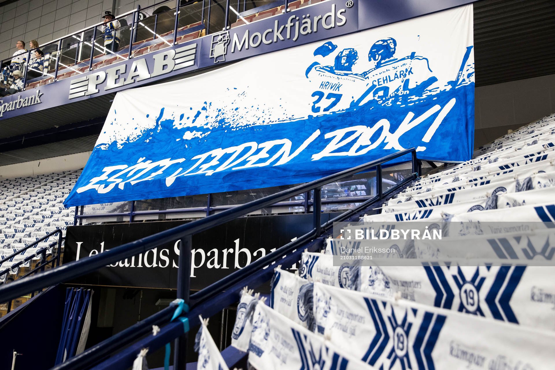 Banderoll TIFO i Tegera Arena