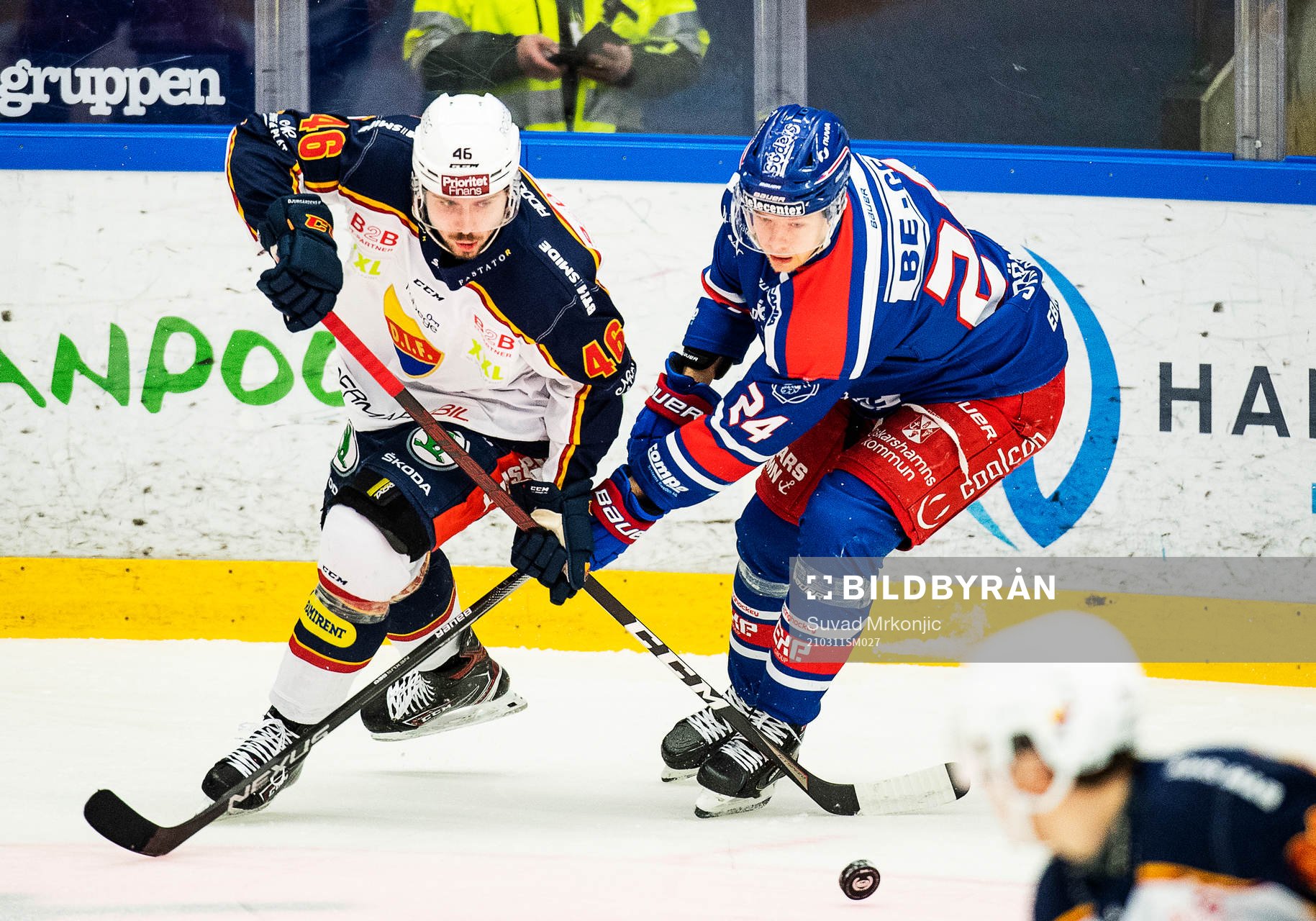 Oskarshamns Kim Strömberg och Djurgårdens Albin Grewe